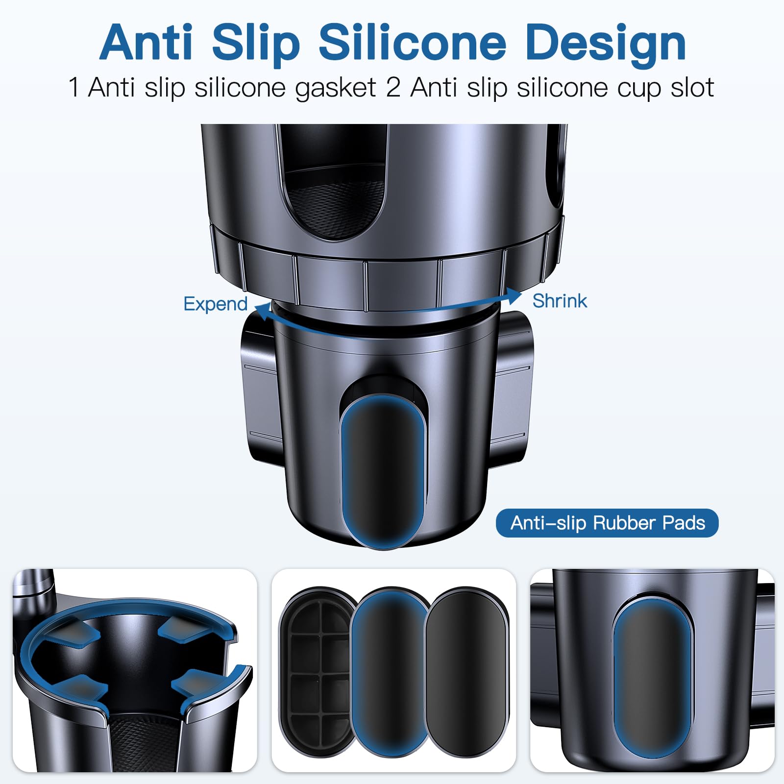 Uniwit Car Cup Holder Phone Mount, 2 In 1 Cup Holder Cell Phone Holder With Expander Adjustable Base For Car,360°Rotation Phone Mount Compatible With 4-7" Iphone Smartphones And Most Bottles