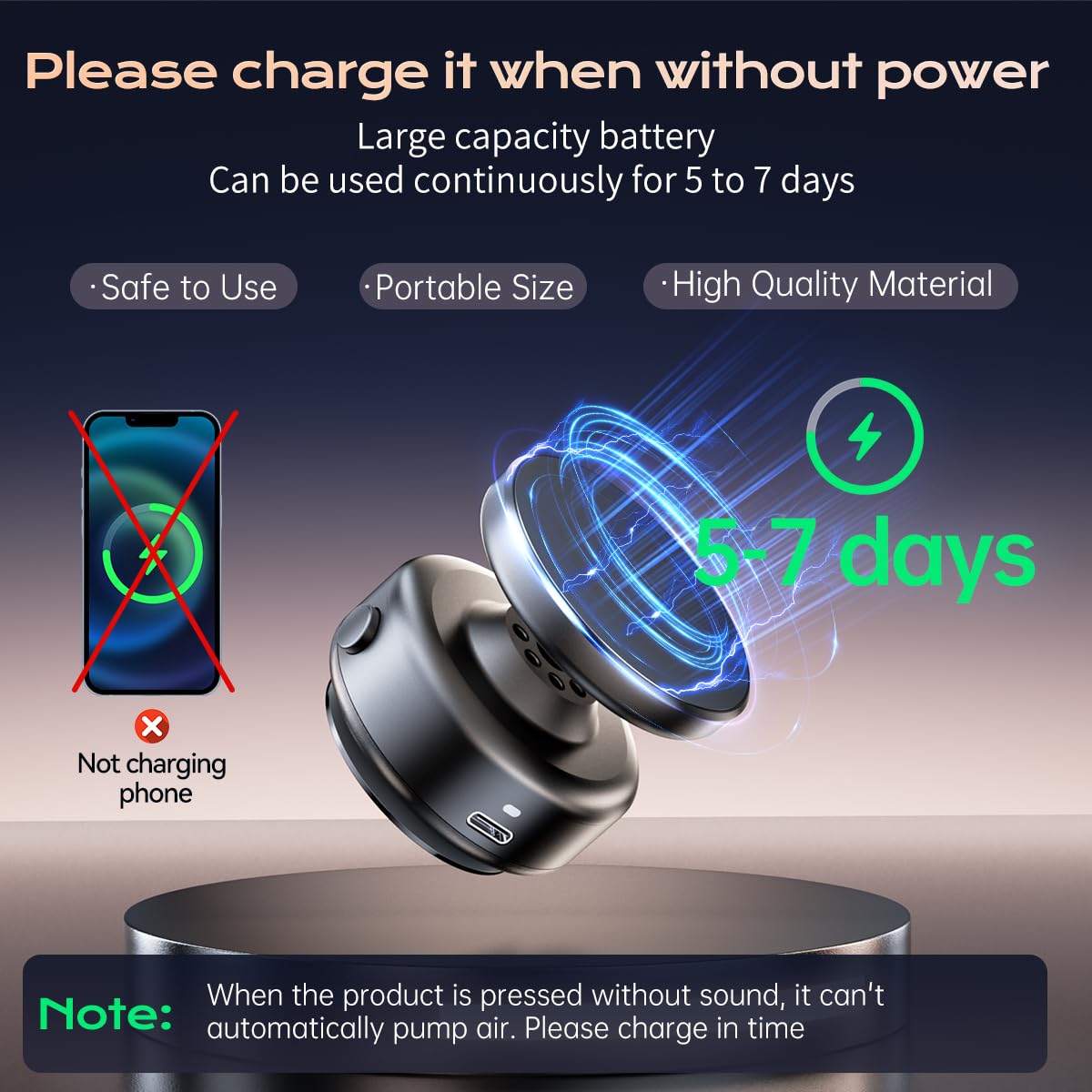 Xo Simple Is Beauty Magnetic Phone Holder, 360°Rotation Car Phone Mount, Electric Vacuum Strong Magnet For Any Smooth Surface Kitchen Mirror Gym,Cell Phone Holder Compatible With Iphone Android ( Not Charging Phone)