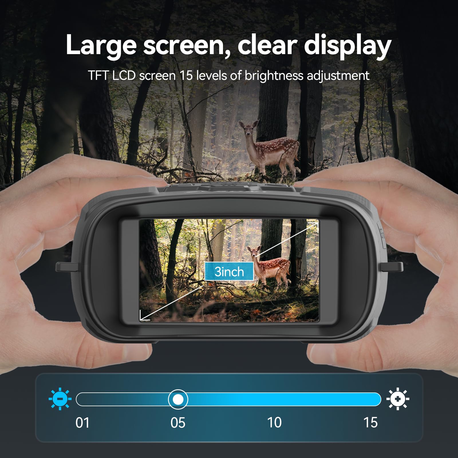 Svbony Sa206 Night Vision Binoculars, 3'' Hd Screen Infrared Binocular For Total Darkness, 4K Video & 36Mp Image With 32Gb Tf Card, 5000Mah Battery,  For Men, For Camping & Wildlife Observation