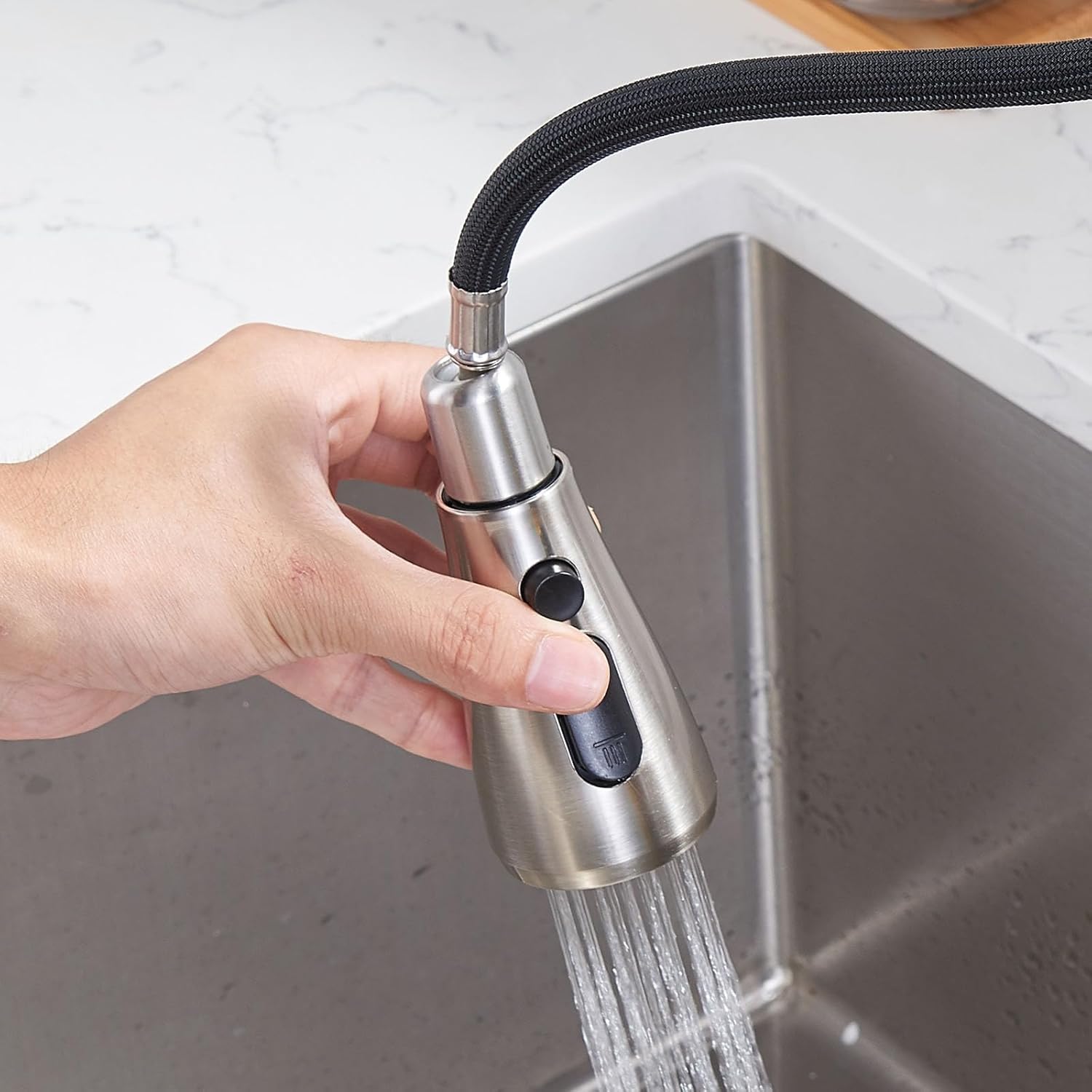 Vc Cucine Vccucine Kitchen Faucet With Pull Down Sprayer, Brushed Nickel Faucet For Kitchen Sink, Small High Arc Rv Stainless Steel Single Handle Pull Out Kitchen Sink Faucet