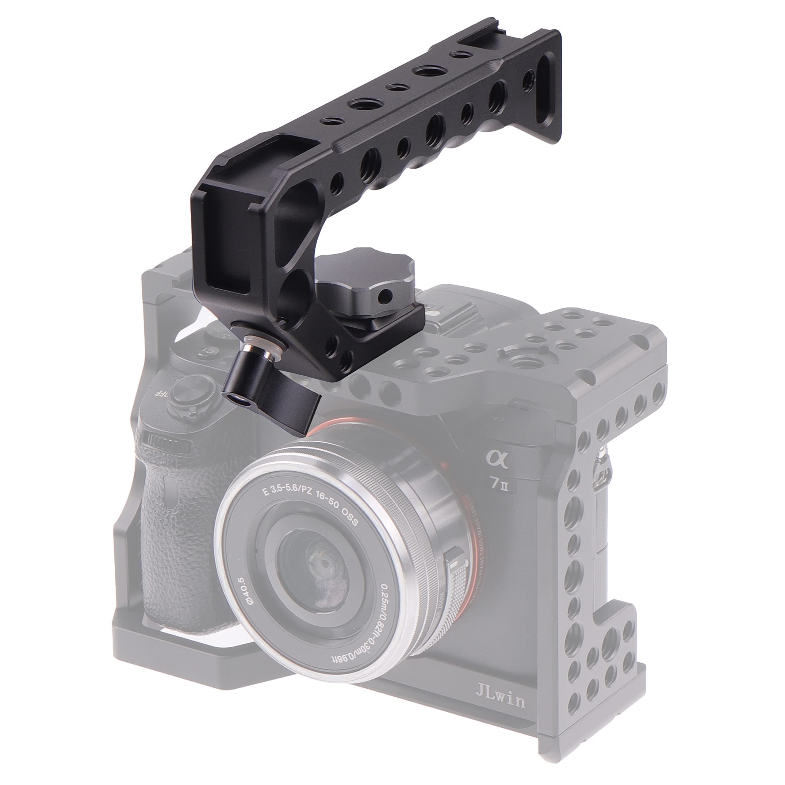 Hersmay A7Iii Cage With Top Handle,A9 Camera Cage For Sony A7Iii / A7Riii /A9 /A7Ii Mirrorless Camera,Vlogging Video Shooting Filmmaking Rig Stabilizer With 1/4" Mounting And 3/8" Arri Locating