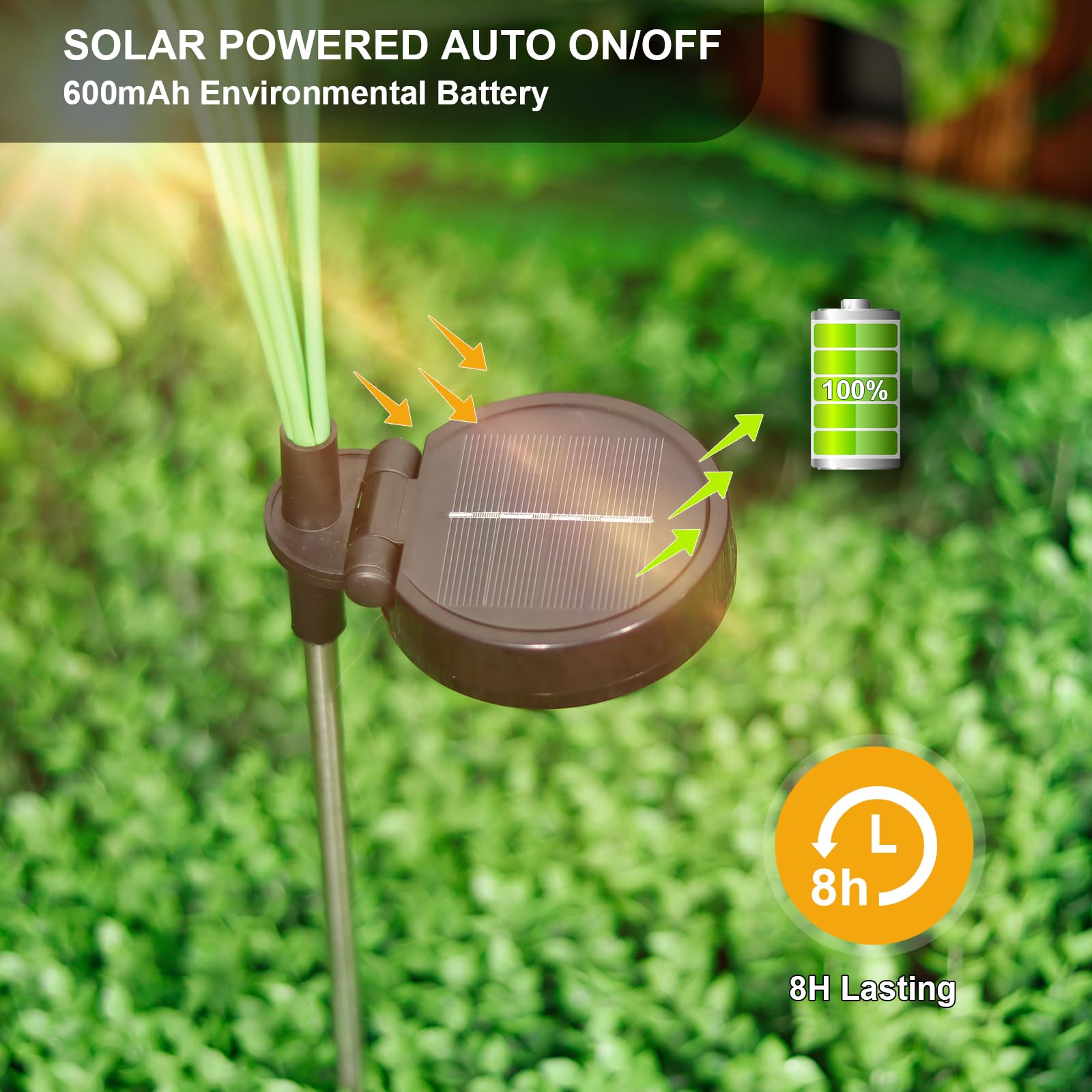Sunlar Solar Outdoor Garden Lights,Led Solar Reed Swaying Lights For Garden Patio Yard Pathway Walkway Wedding Party Christmas Landscape Lighting (2 Pack)