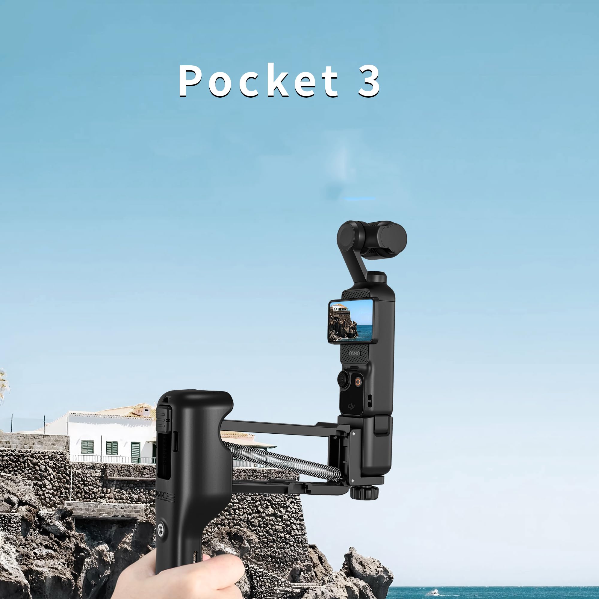 Zlit Portable Z Axis Anti-Shake Shock Absorber Handle Holder Bracket For Dji Osmo Pocket 3 Handheld Stabilizer (Black)
