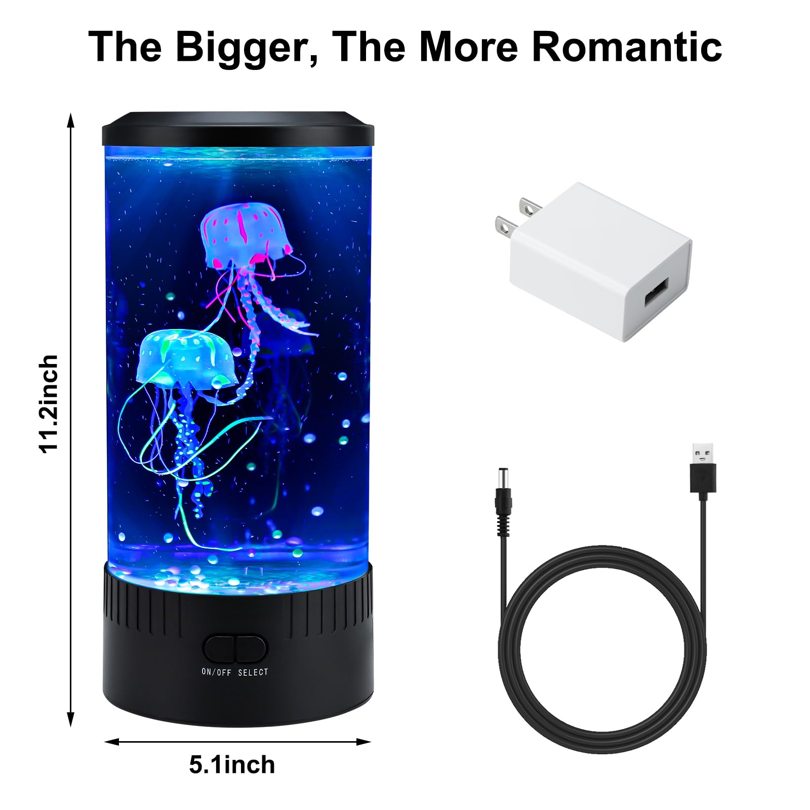 Relity Jellyfish Tank Table Lamp Remote Control With Color Changing Light For Kids Men Women Home Deco For Room Mood Light For Relax