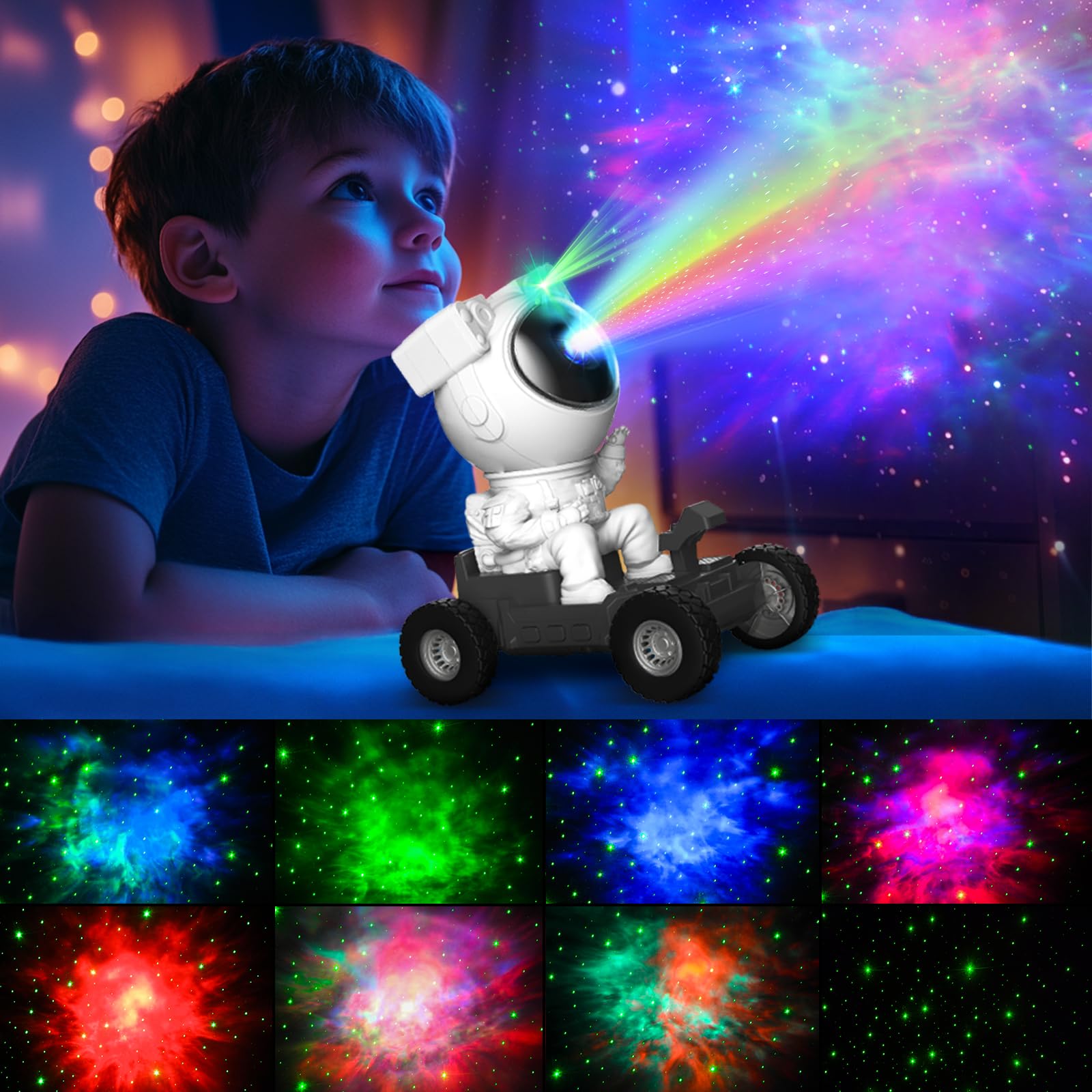Ecohdt Astronaut Star Galaxy Projector Light 2.0 With Timer, 8 Hd Nebula Effects,360° Adjustable Space Buddy Planetarium Projector Night Light For Bedroom