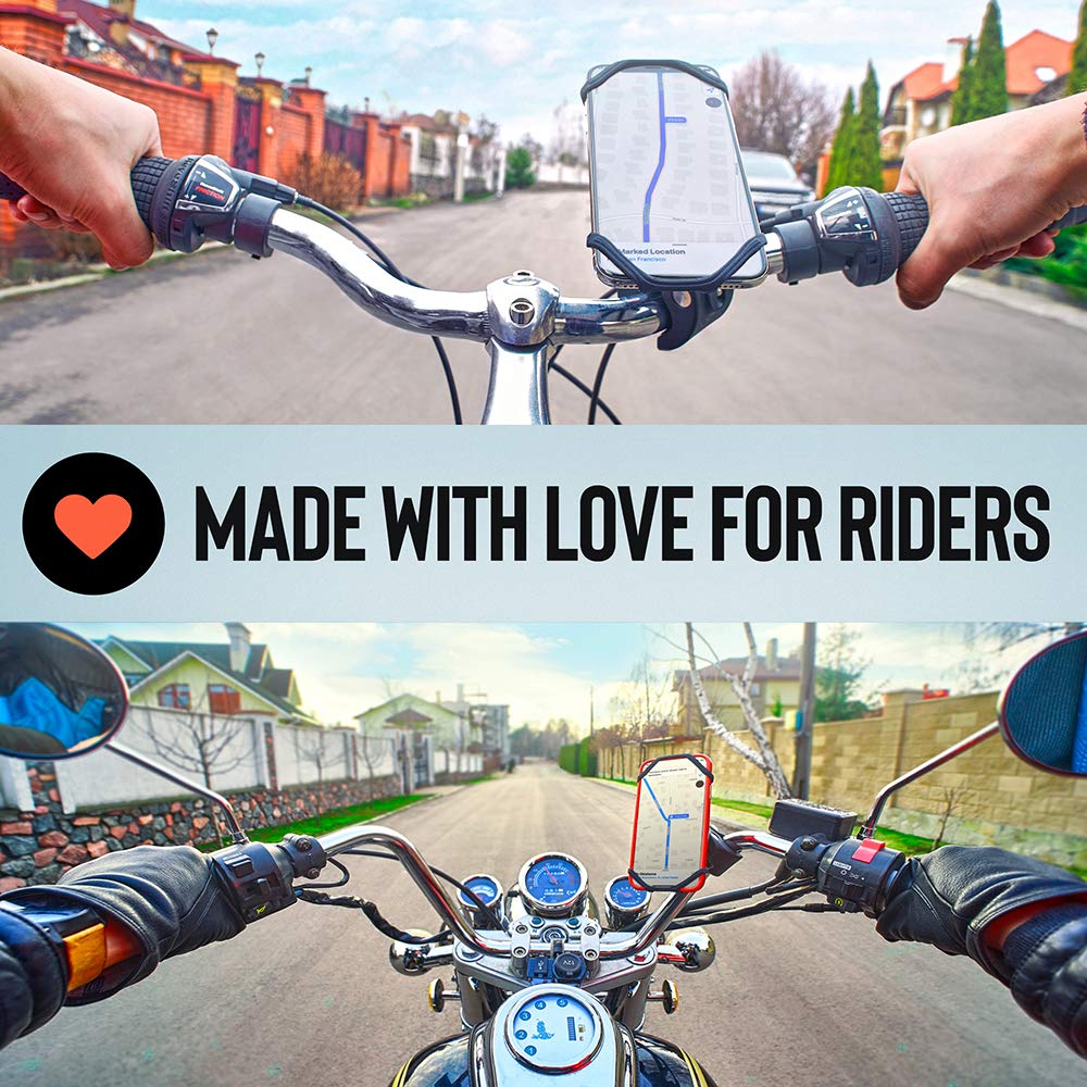 Caw.Car Accessories   Bicycle & Motorcycle Phone Mount - The Most Secure & Reliable Bike Phone Holder For Iphone, Samsung Or Any Smartphone. Stress-Resistant & Highly Adjustable. X10 To Safeness & Comfort