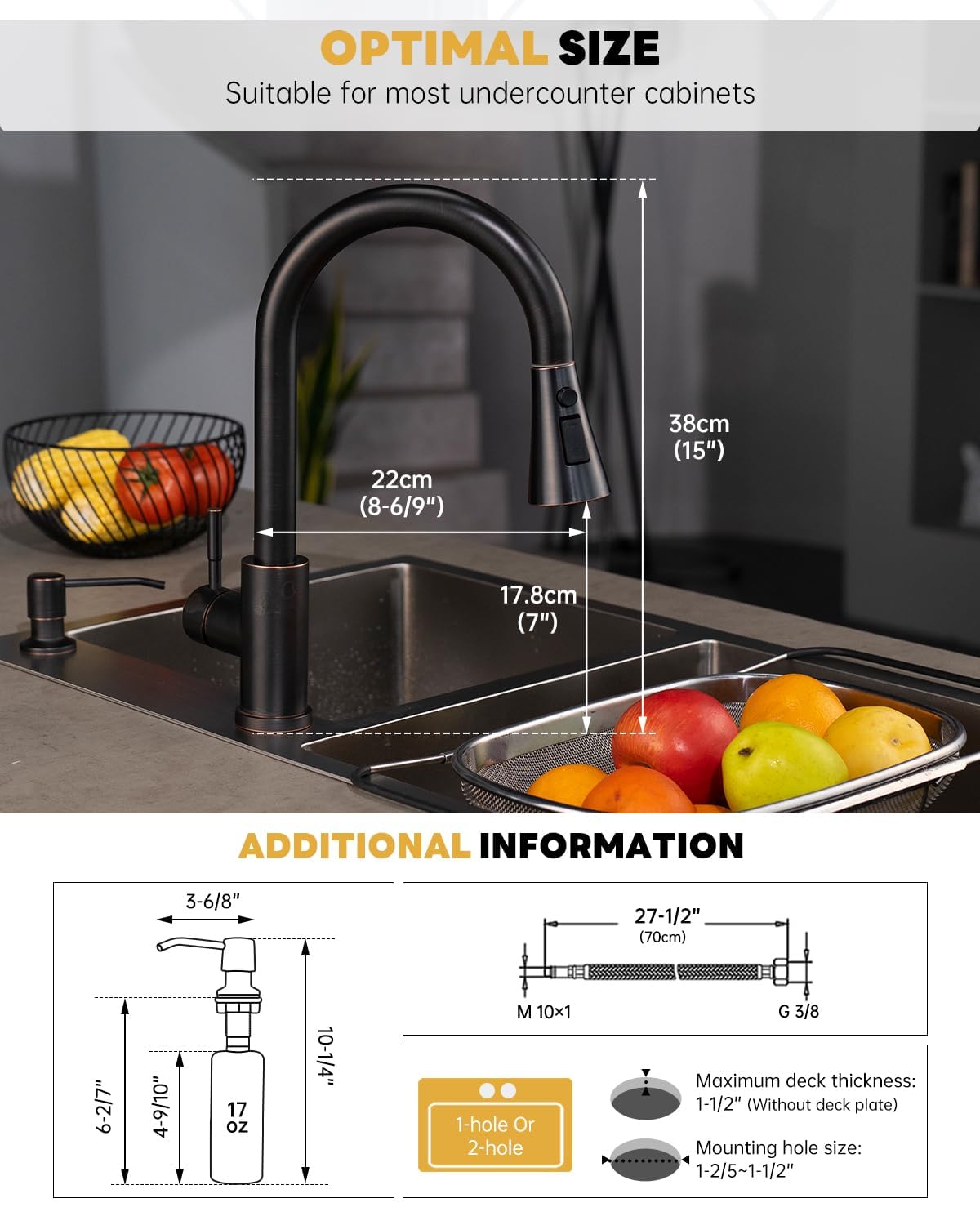 Blylund Kitchen Faucets With Soap Dispenser, Kitchen Faucet With Pull Down Sprayer 3 Modes, Stainless Steel Modern Kitchen Sink Faucets High Arch Single Handle Faucet
