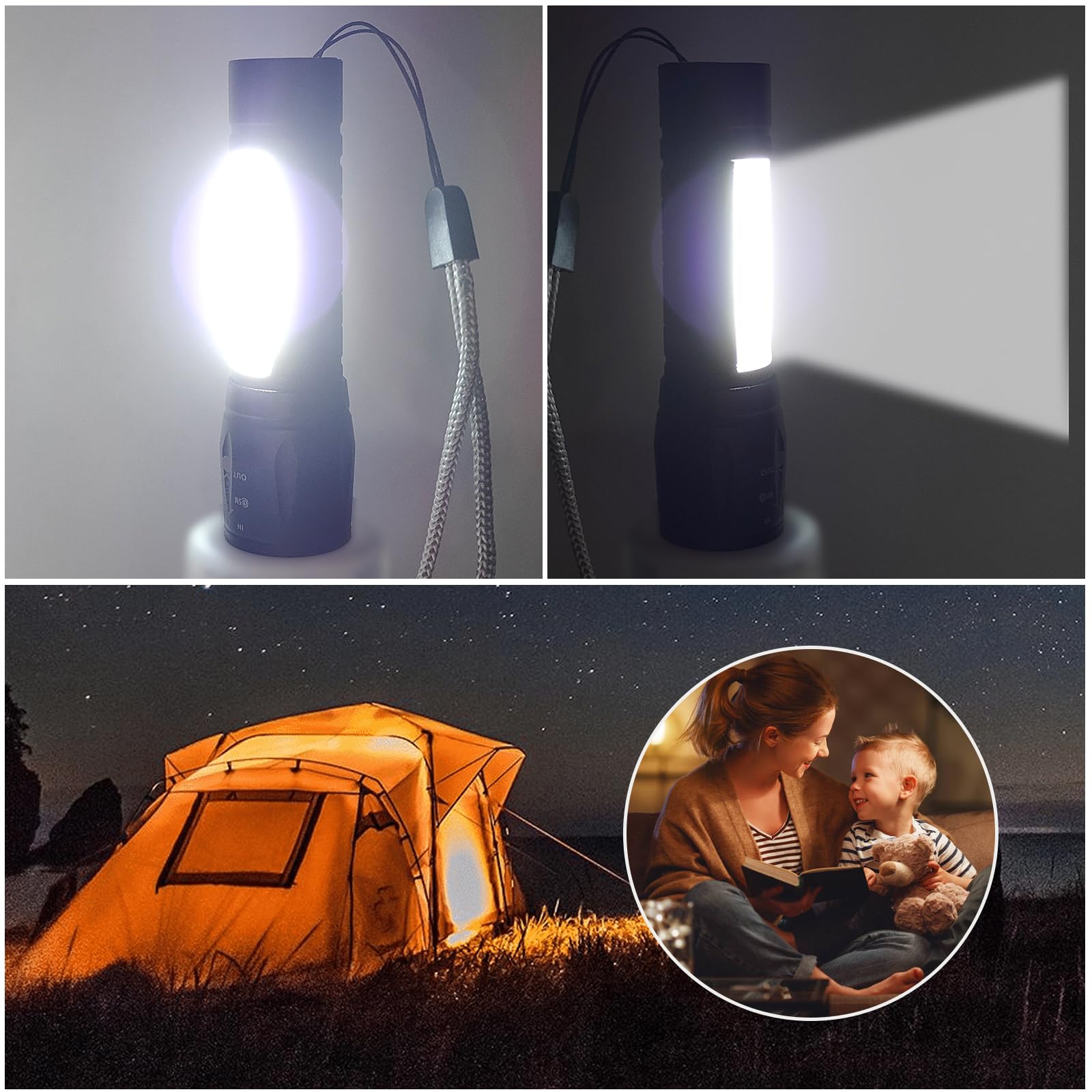 Hilngav 5 Pack Mini Small Pocket Led Flashlight Usb-C Rechargeable High Lumens Bright Powerful Edc Flash Lights - Aluminum Handheld Flashlight Bulk For, Portable Camping Christmas