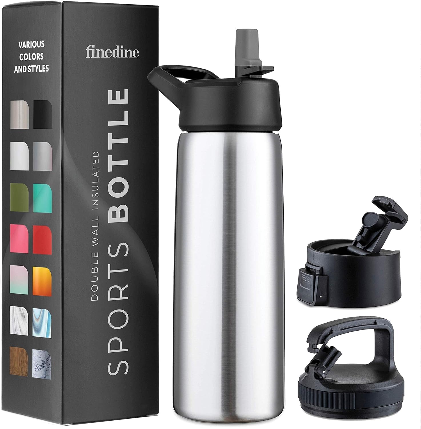 Triple-Insulated Stainless Steel Water Bottles With Straw, 25 Oz Reusable Insulated Water Bottles