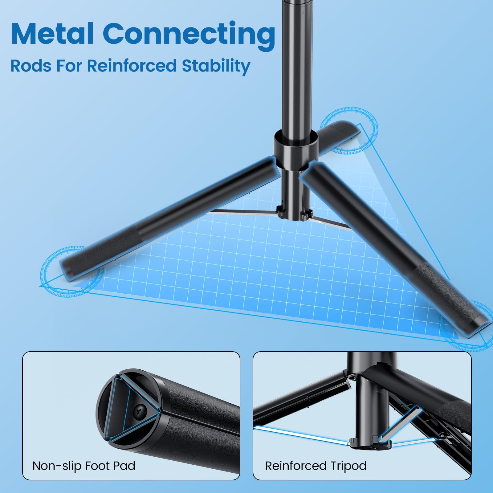 Marchpower 67'' Tripod For Cell Phone, Selfie Stick For Iphone Android With Remote And Light, Panoramic Photography Portable Travel Tripod For Video Recording/Live Streaming/Photography/Vlog