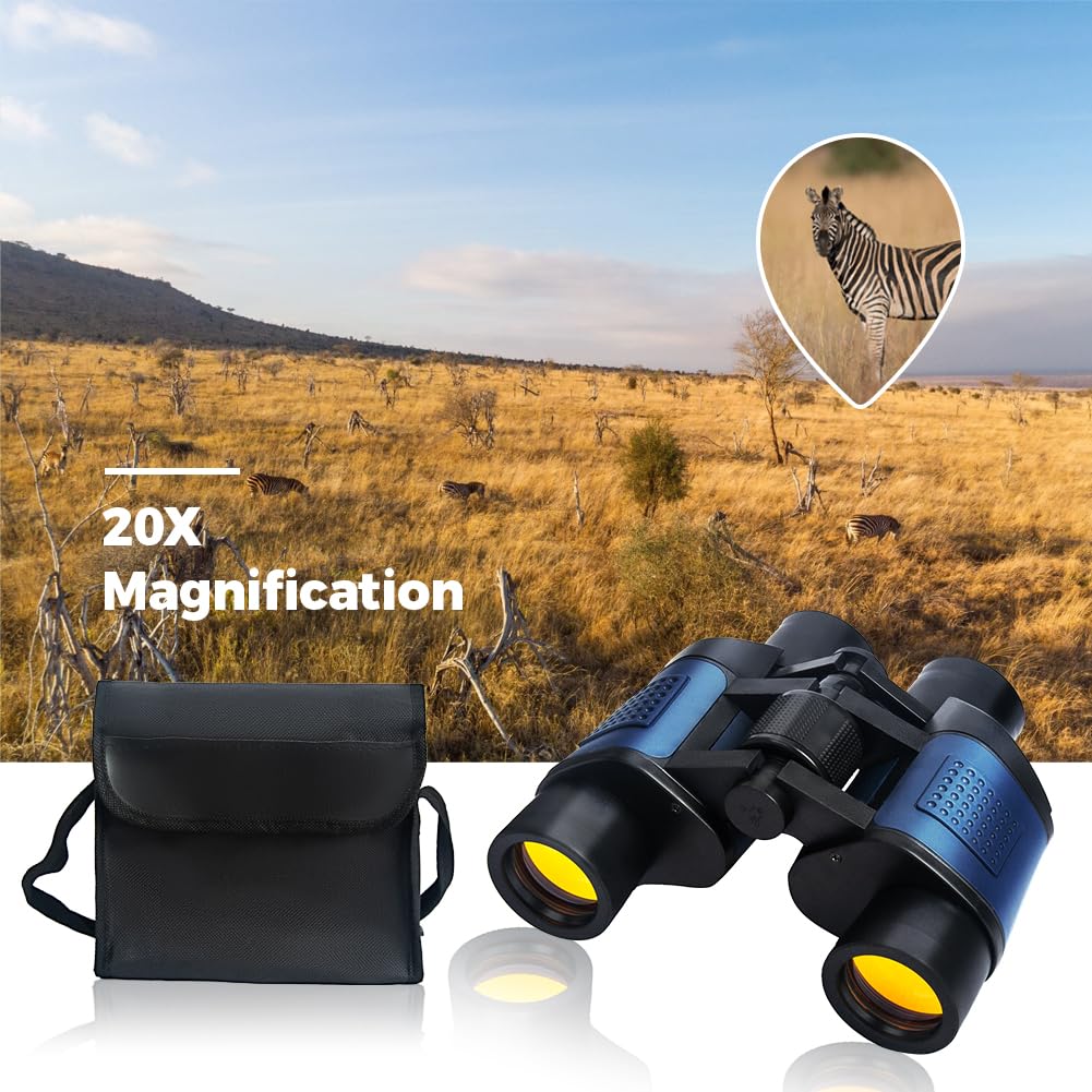 Wulakeo 20X50 High Powered Binoculars For Adults Kids, Waterproof Compact Binoculars With Low Light Vision For Bird Watching Hunting Football Games Travel Stargazing Cruise With Carrying Bag