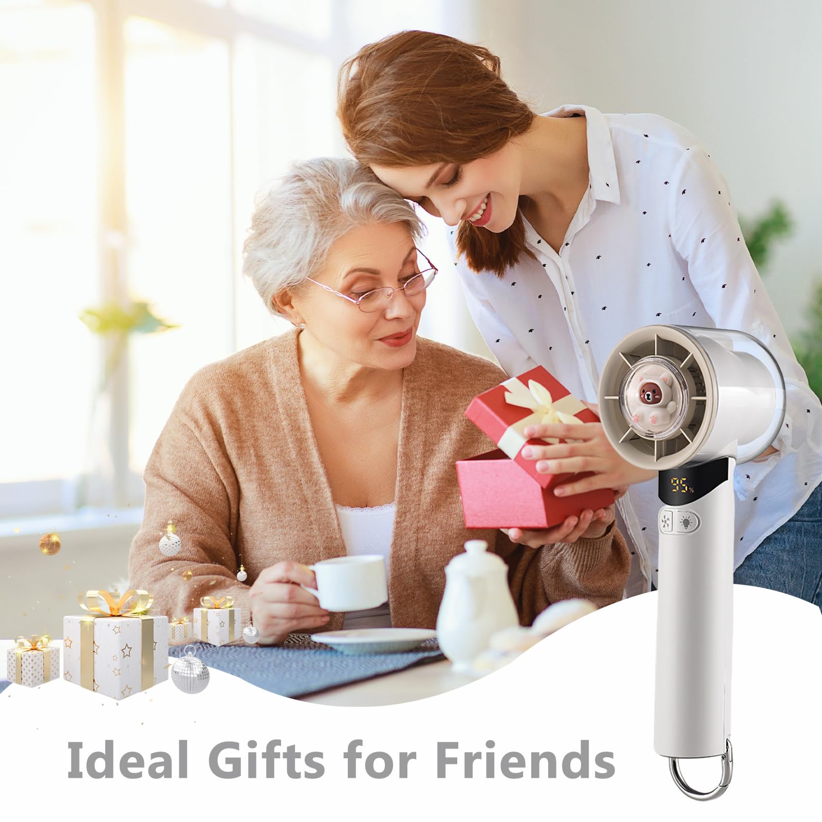 Portable Handheld Fan, Desktop Handheld Fan With Night Light Function, 100 Wind Speed Adjustable