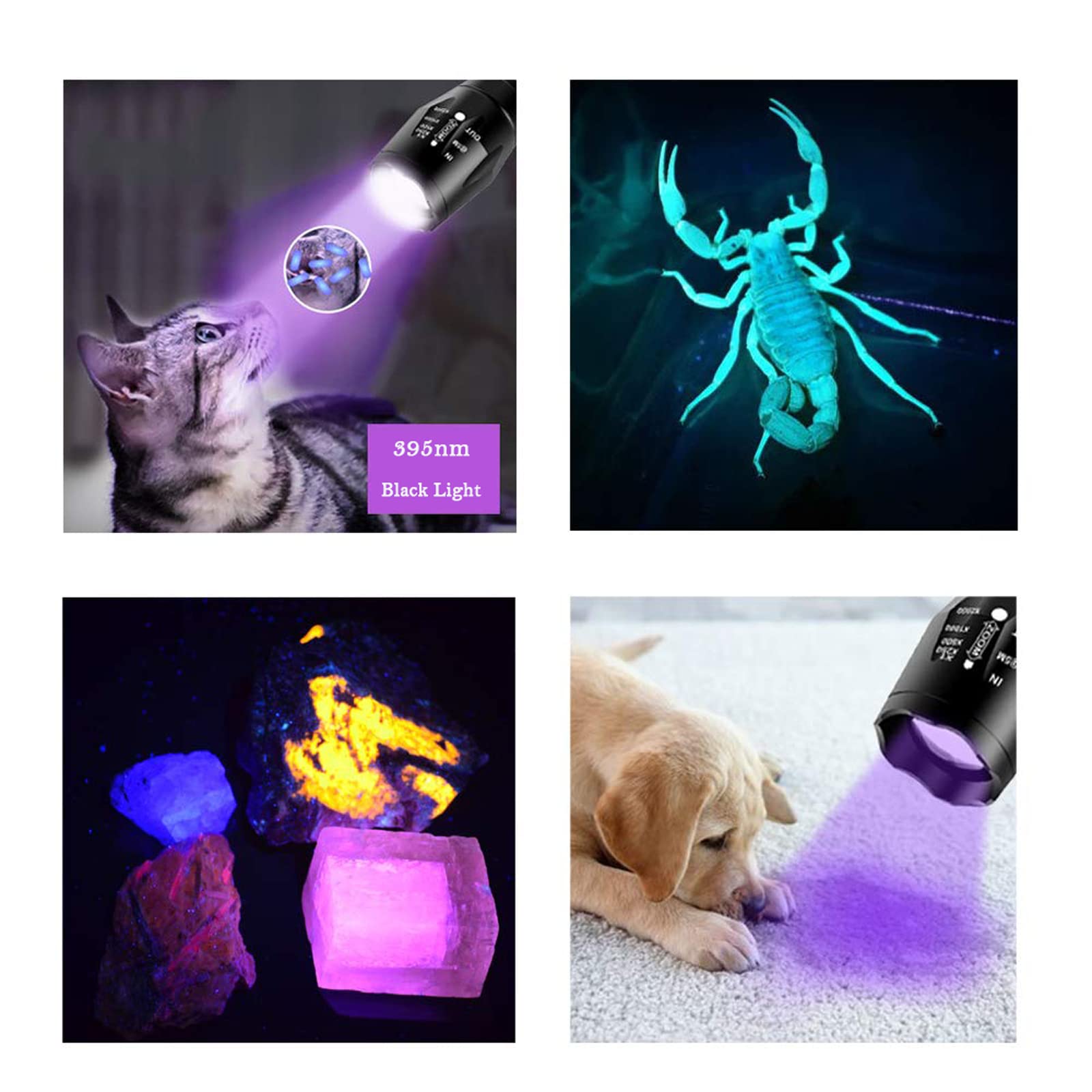 Gaigaimall 4 Color Hunting Light Single Mode Red Green Blue Uv Light Torch Flashlight