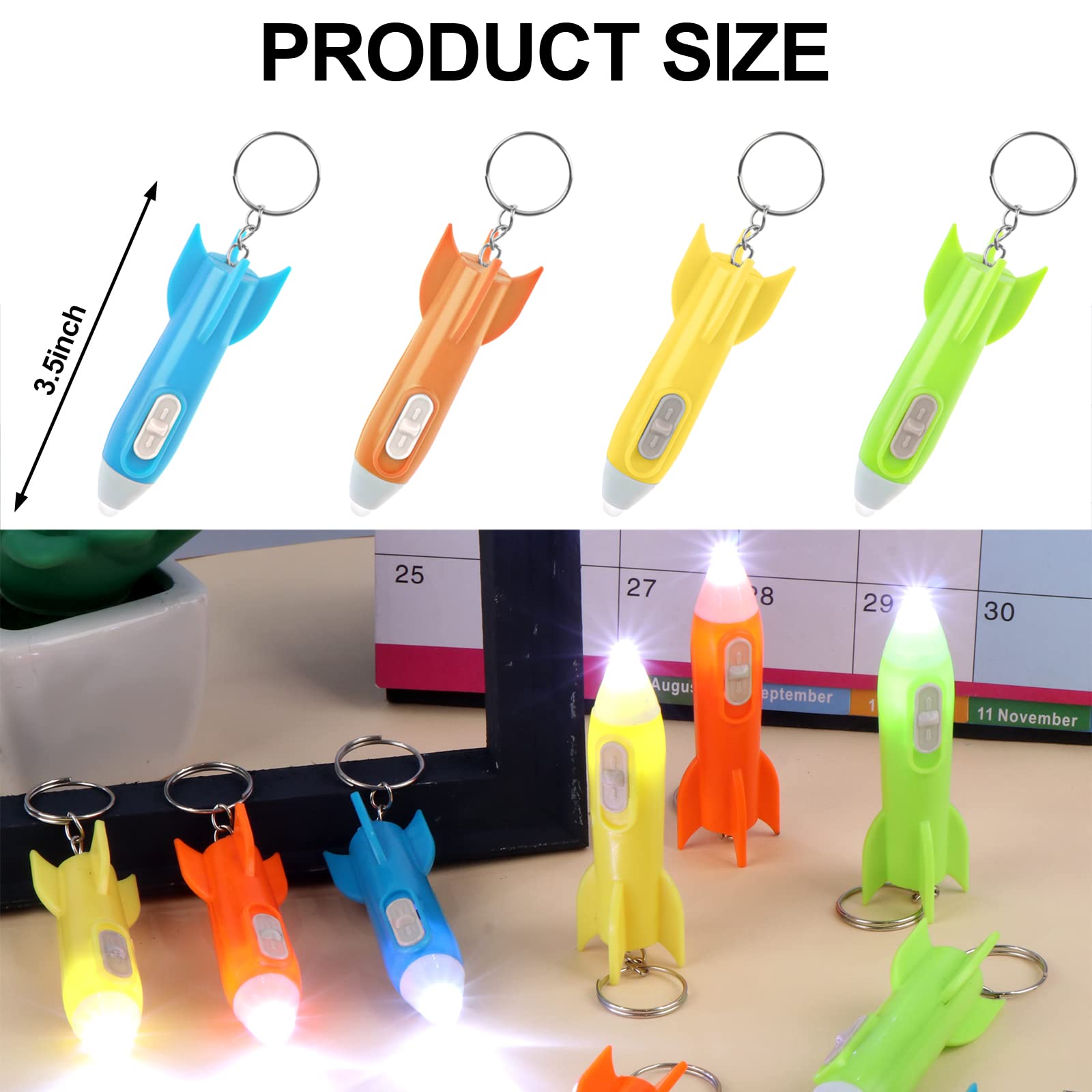 Oppaxf 100 Pcs Helicopter Mini Flashlight Keychain, Rocket Led Flashlight, Mini Flashlights In Bulk, Colorful Led Flashlight, Small Flashlights For Kids, Mini Led Flashlight Keychain, Astronaut Party Favors