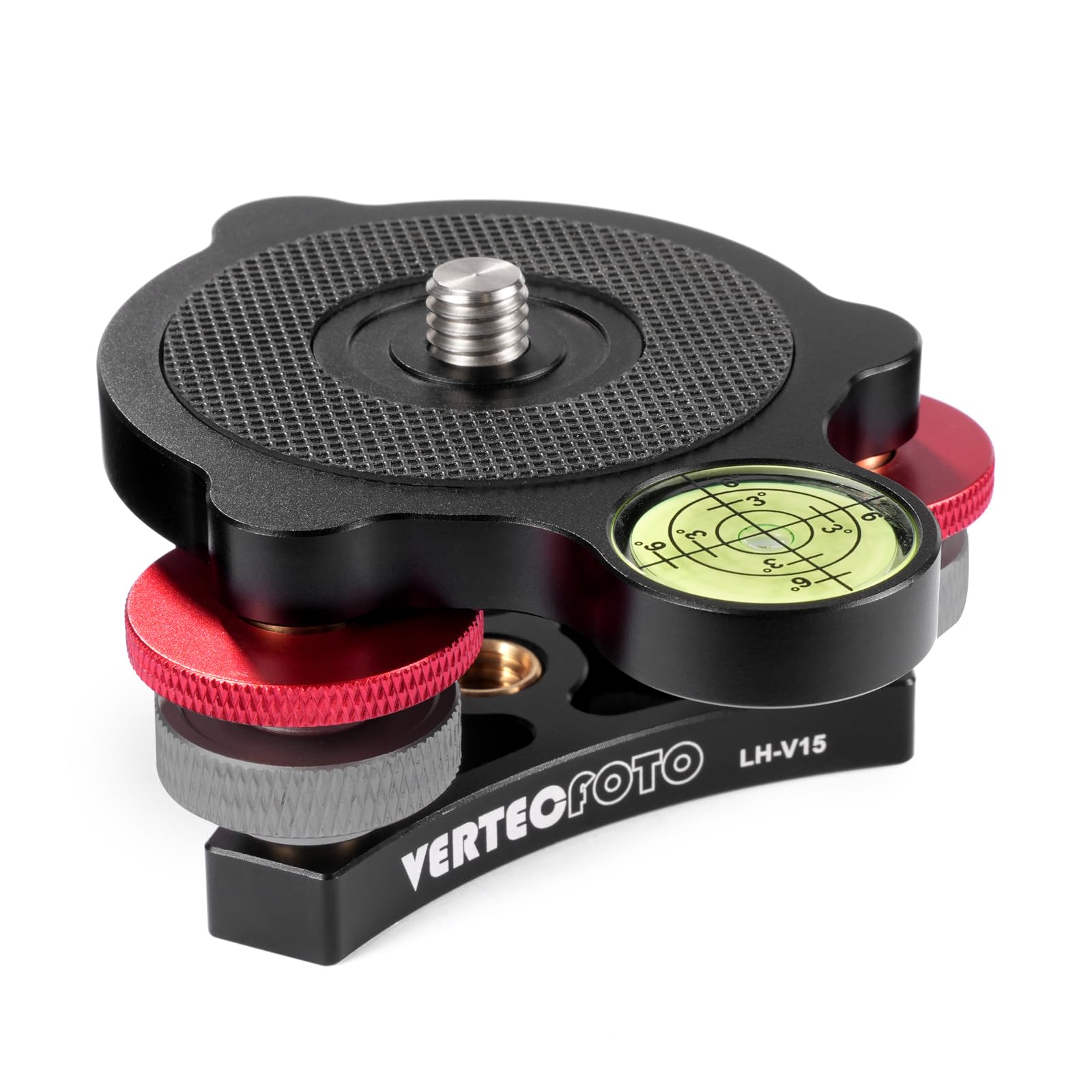 Vertecfoto Tripod Leveling Base : Bigger Bubble Level W/Crosshair, Fine Leveling Faster Enlarged Lock Knobs, Lock Easier, Perfect For A Smart Telescope Or Panos Max Load 33 Ib