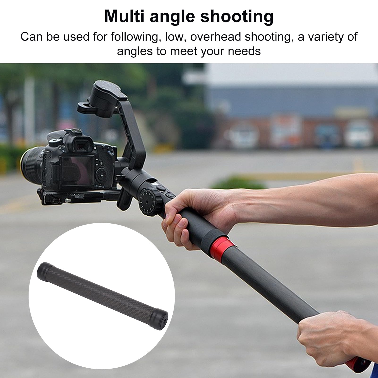 Mifdyu Stabilizer Extension Rod Carbon Fiber Lightweight Anti Slip Handle Universal Extension Pole Action Camera Tripod 26Cm
