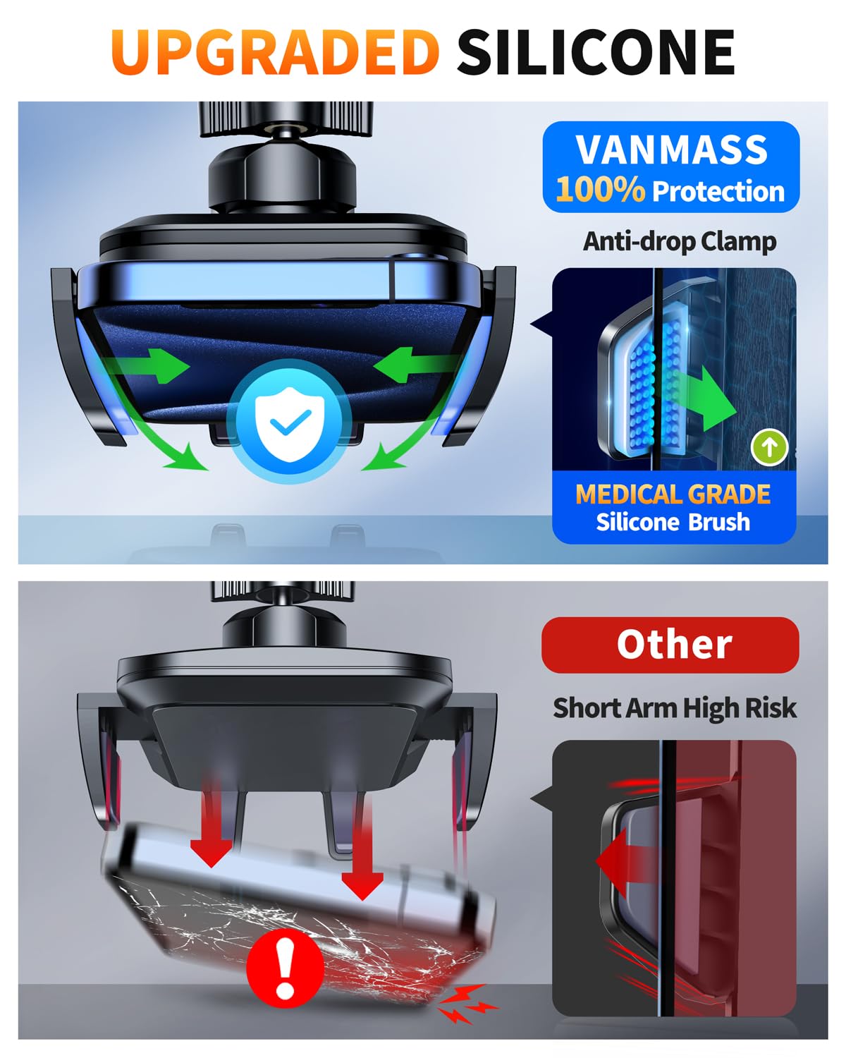 Vanmass   Car Phone Holder, [85+Lbs Strongest Suction] Patent Safety Cell Phone Mount Windshield Dashboard Vent Truck Accessories Stand Cradle For Iphone 16 Pro Max 15 14 13 Android