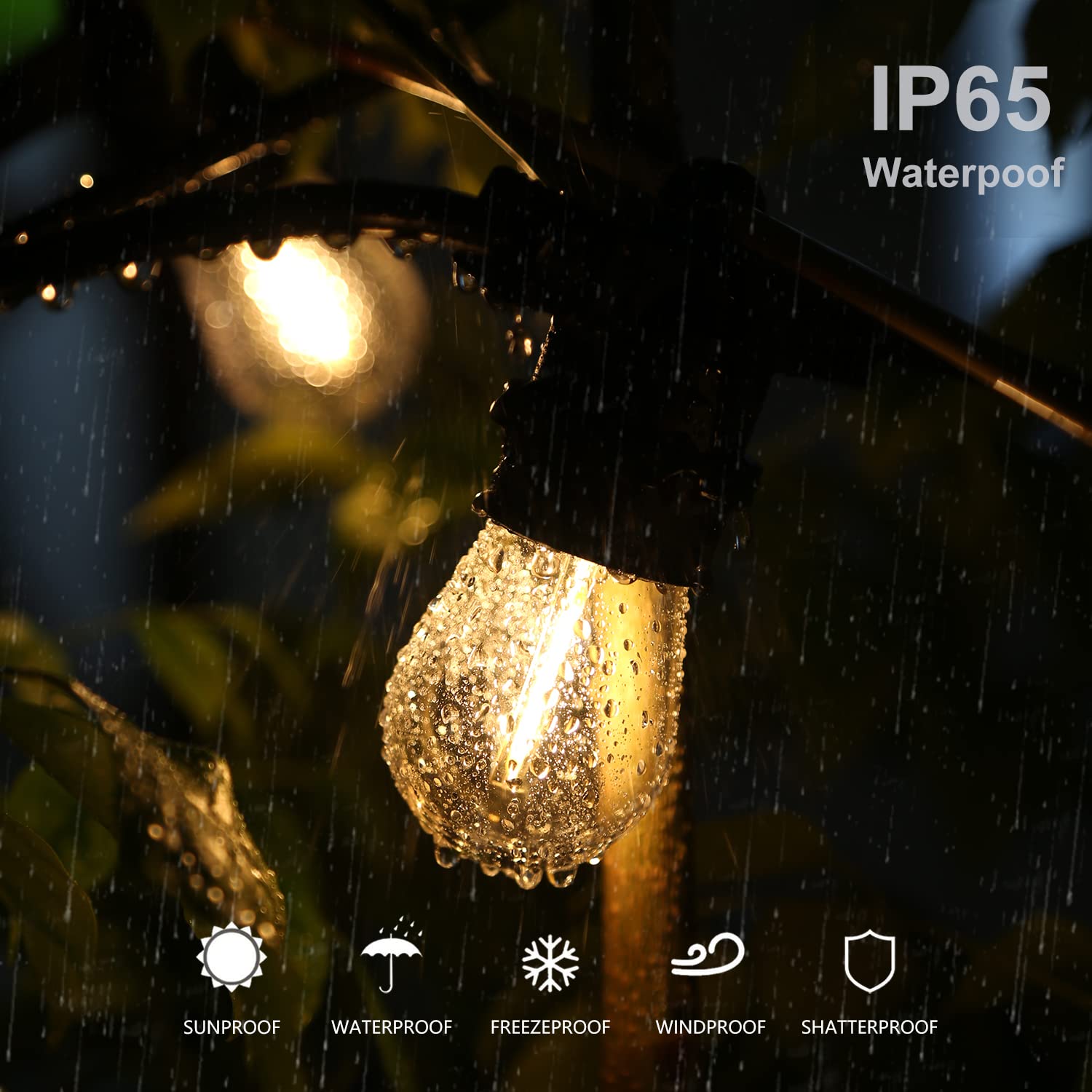 Ceinbota Ceinbota Shatterproof&Waterproof S14 String Light Bulbs,S14 Led Bulbs, Patio Lights Outdoor Waterproof Replacement Bulbs,Cri90,Warm White,120V,2200K,70Lm,E26 Base(15Pack)