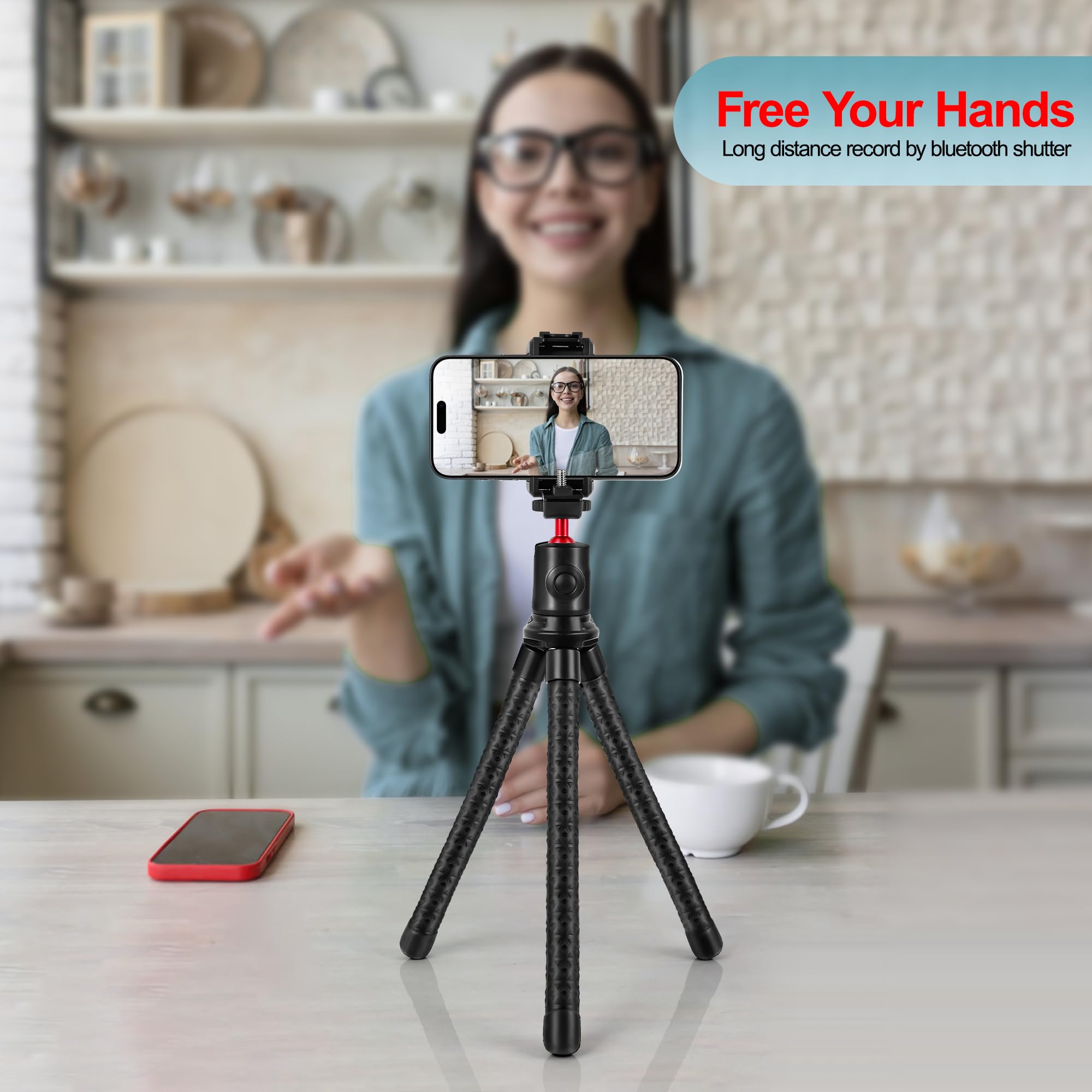 Zeadio Flexible Camera Tripod Kits, With 360° Ball Head Cold Shoe Mount, Portable Vlog Travel Selfie Stick Handle Grip For Cameras Sport Camera Dslr