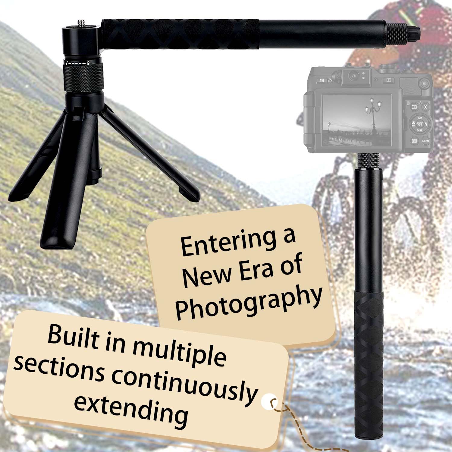 Loiezuir 120Cm Bullet Time Handle For Insta360 X3,One Rs,Go 2,One X2,One R,One X,One Gopro Hero Sport Camera Handle Fold Bullet Time Selfie Handle