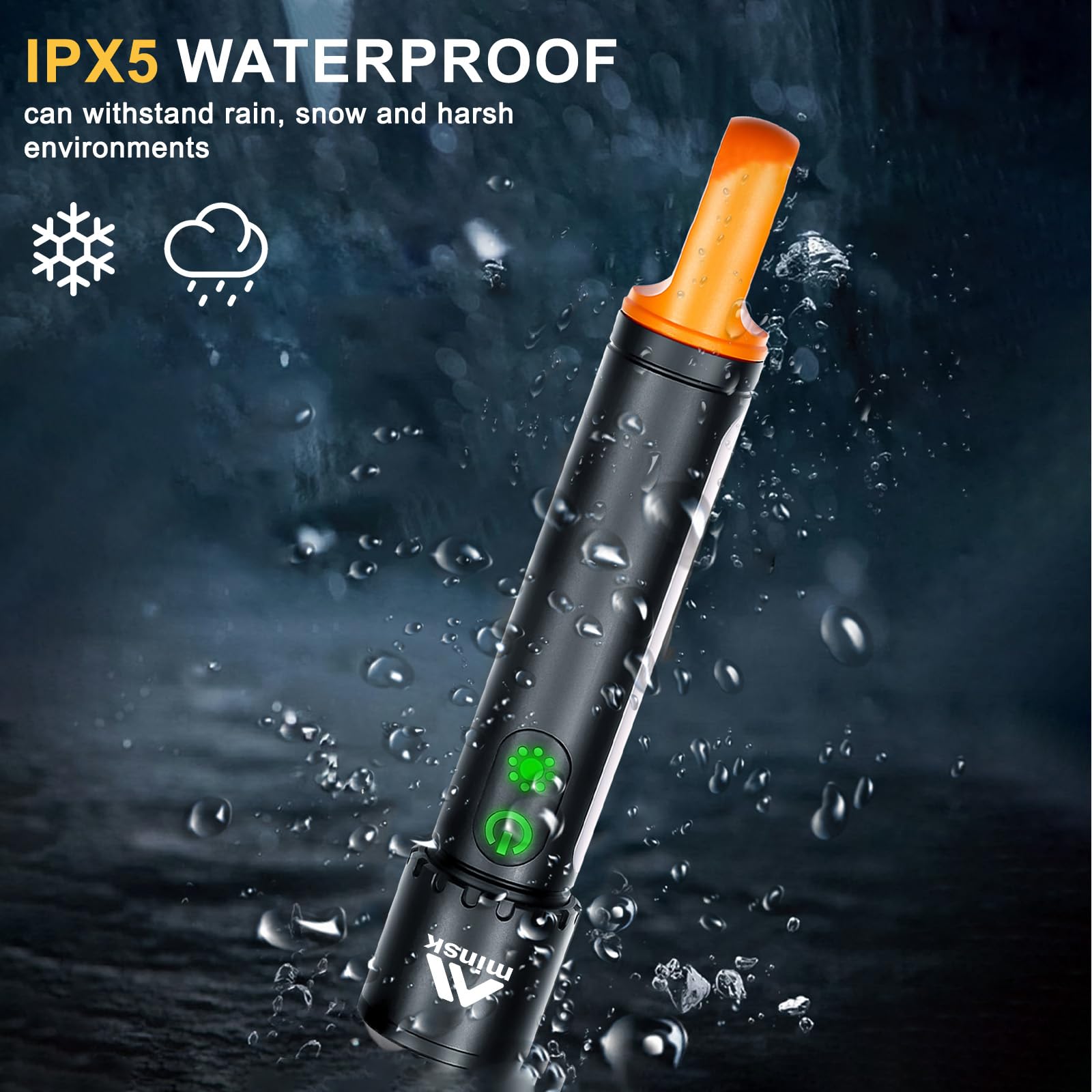 Minsk Flashlights High Lumens, Rechargeable Flashlights With Cob Sidelight, 2000 Lumen Super Bright Led Flashlight, Ipx5 Waterproof Flash Light With Hook, Perfect For Outdoors, Camping, Hiking & Emergency