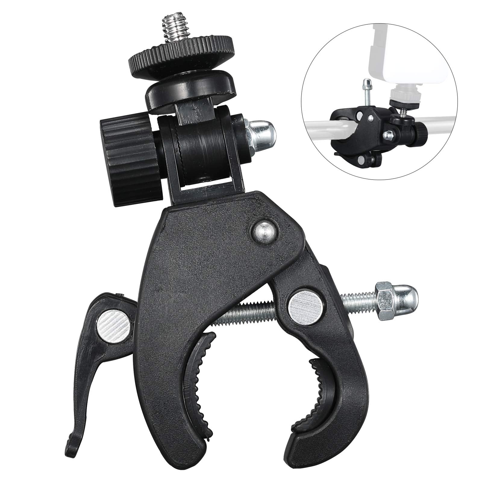 Supon Camera Super Clamp With 1/4"- 20 Threaded Head Compatible For Lcd Monitor,Dslr Cameras,Dv,Flash Light,Studio Backdrop,Bike, Microphone Stands, Music Stands,Tripod, Motorcycle,Rod Bar
