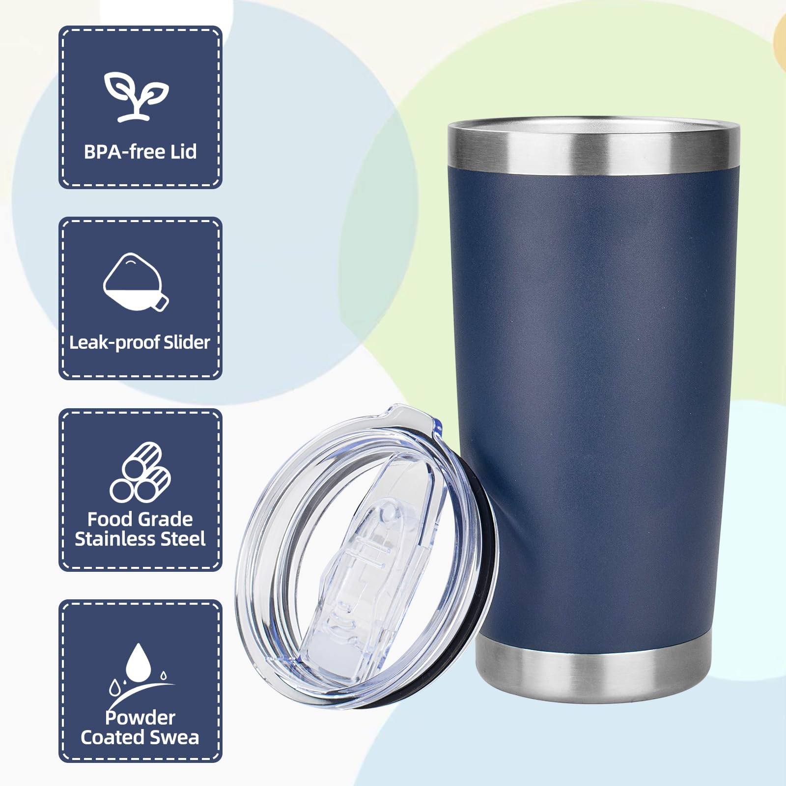 20Oz Tumbler With Lid Stainless Steel Insulated Tumblers Travel Coffee Tumbler Bulk Double Wall