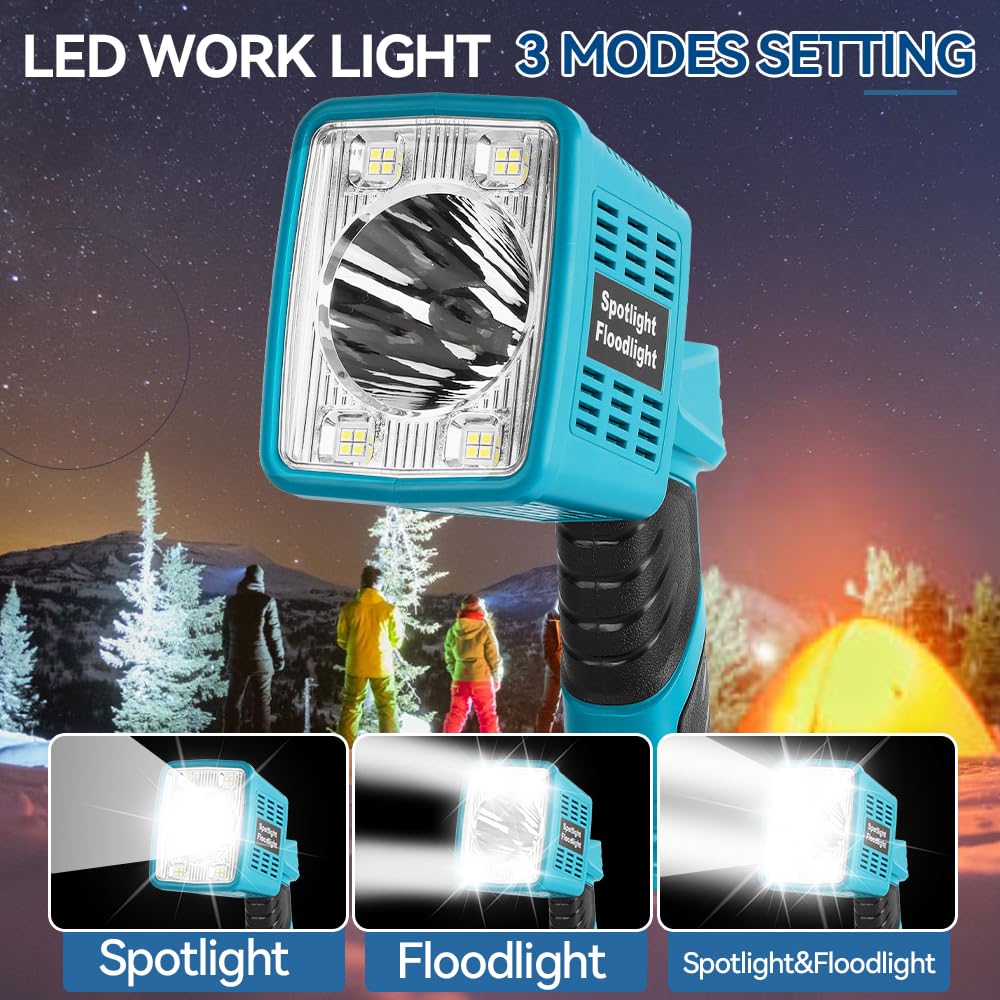 Xidenauqsh 1600Lm Led Flashlight Compatible With Makita 18V Battery, 3 Modes With Usb Port, Cordless Work Light For Indoor Outdoor Emergency, Car Repairing, Camping And Jobsite Lighting(Batteries Not Included)