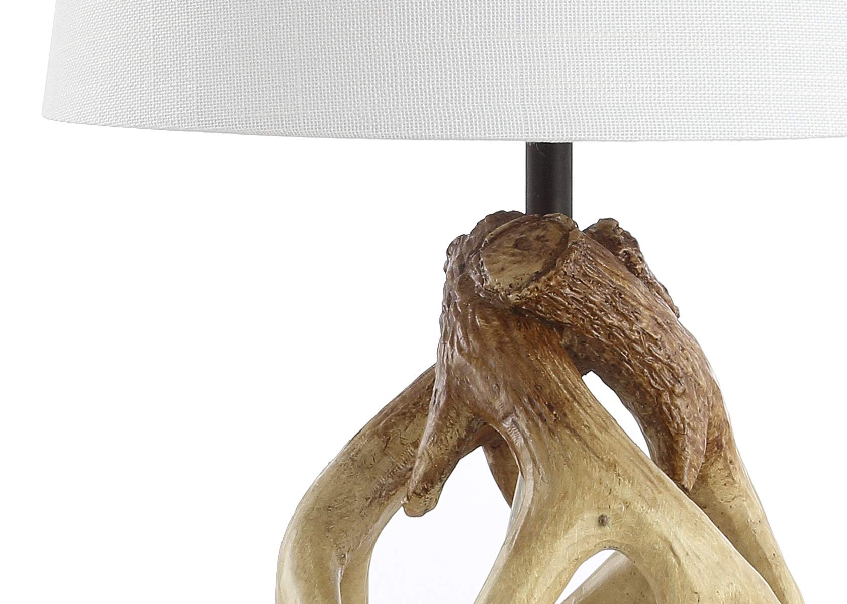 Jonathan Y Jyl4034A Vermont 19" Antler Resin Led Table Lamp Coastal Bedside Desk Nightstand Lamp For Bedroom Living Room Office College Bookcase Led Bulb Included, Natural