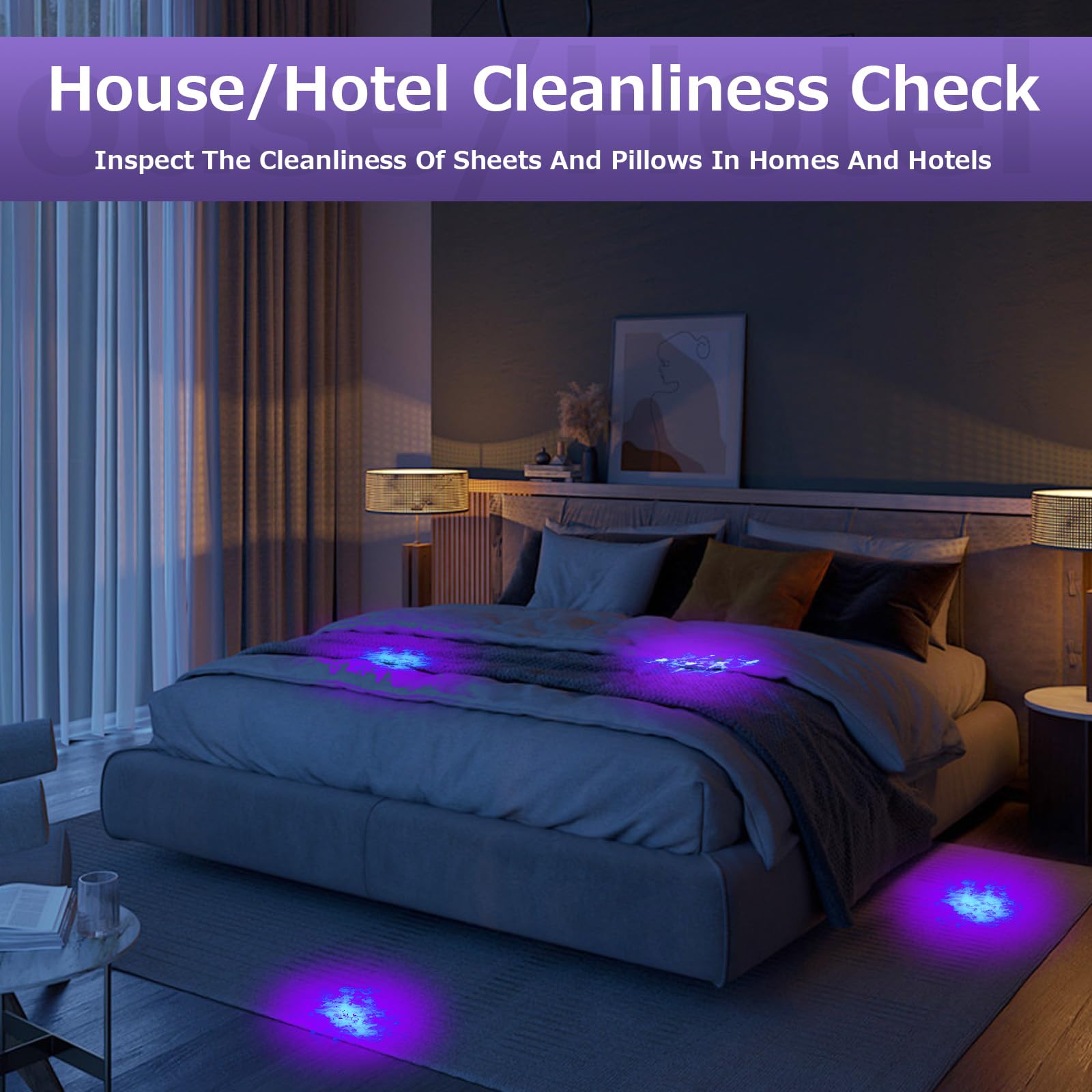 Benss Rechargeable Uv Black Light, 60W 5000Mah Dimmable Uv Light, 100 Led 395Nm Led Ultraviolet Blacklight, For Dog Cat Pet Urine Stains Detection, Bed Bug, Scorpions, Bedroom, Camping, Outdoor