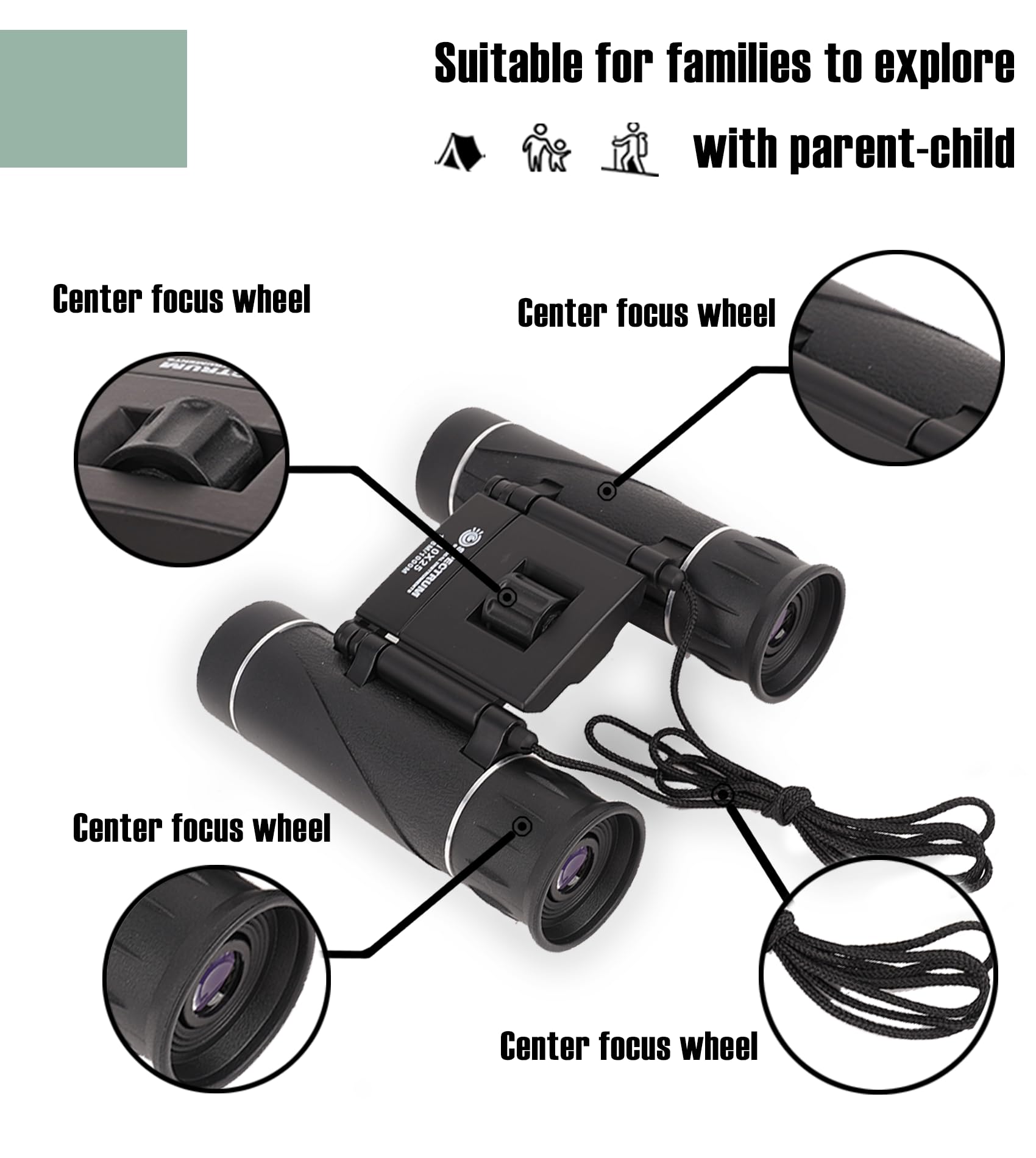 Spectrum Optical Instruments Spectrumoi Binocular For Kids,10X25 Kid Binoculars, Binoculars For Kids 8-12, Toy Binoculars For Kids 5-7