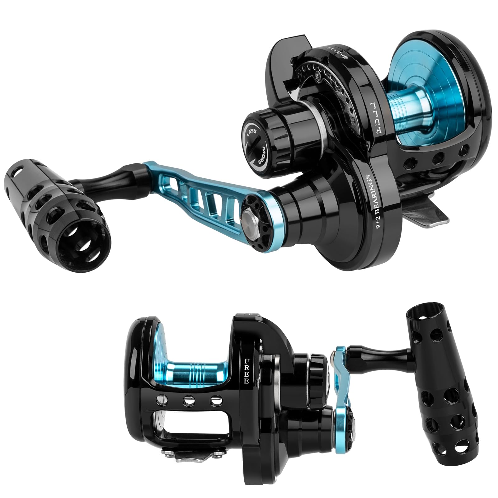 Thkfish Slow Pitch Jigging Reel, 55Lbs Max Drag 6.3:1,9+2 Stainless Bb Lever Drag Saltwater Heavy Duty Trolling Reel Slow Jigging Reel Saltwater Fishing,Right Hand Retrieve
