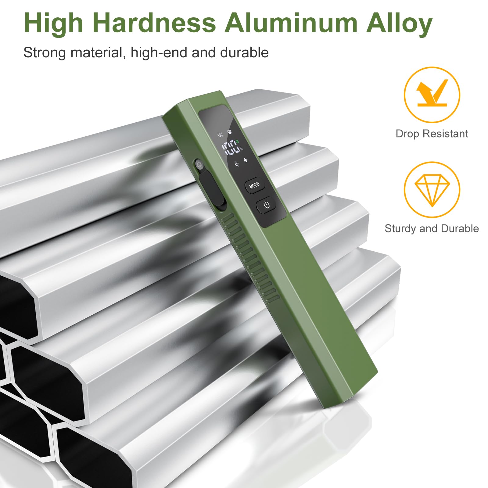 Acoszero Edc Flashlight 4 In 1 Pocket Magnetic Flashlight High Lumens Work Light With Green Beam & Uv Light & Warning Light Combo Edc Rechargeable Lt-010 (Green)