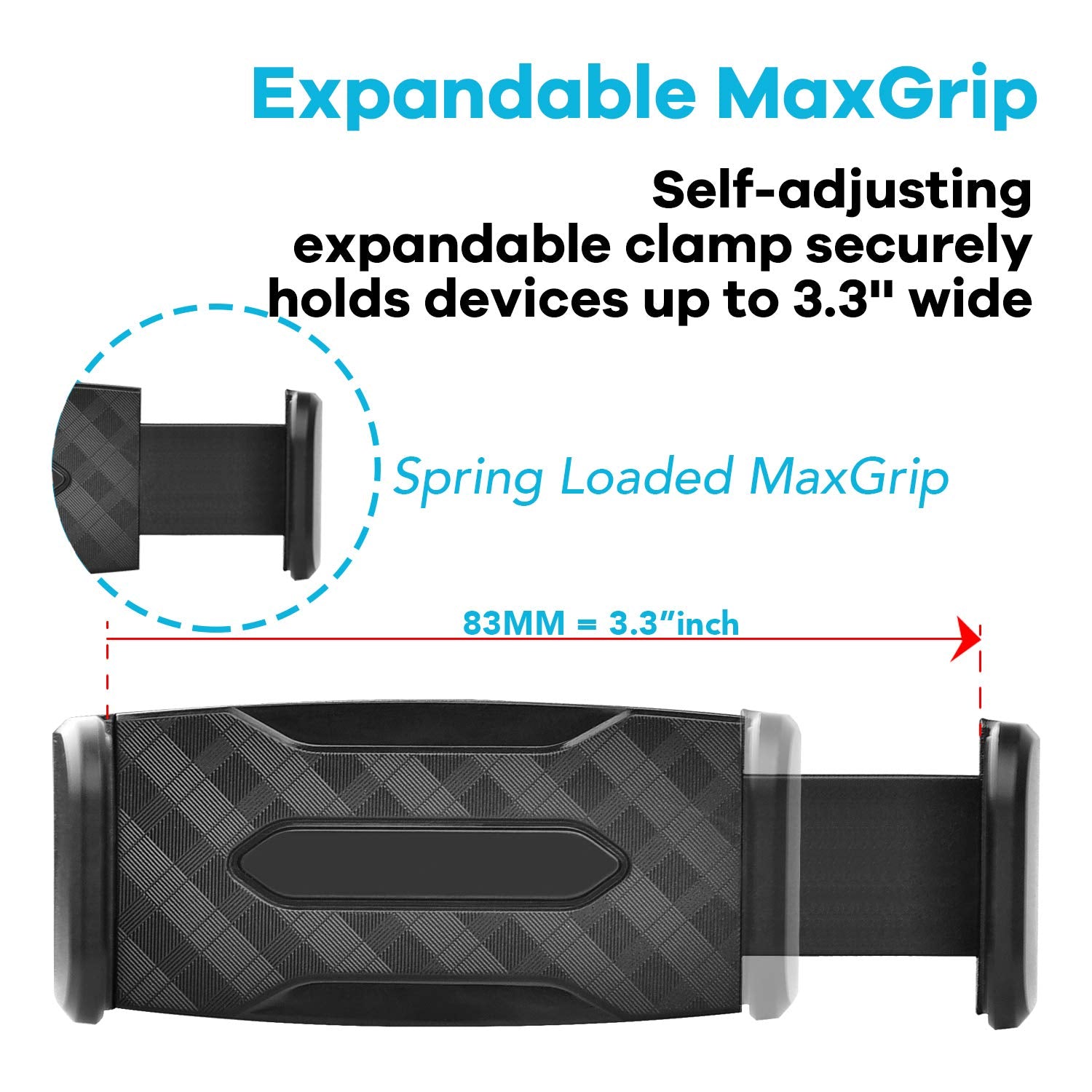 Apps2Car Adjustable Car Vent Phone Mount, With Expandable Spring-Loaded Grip, Universal Strong Hold Air Vent Cell Phone Holder For Car With Super Sturdy Grips, Fit With Iphone And Other Android Phones