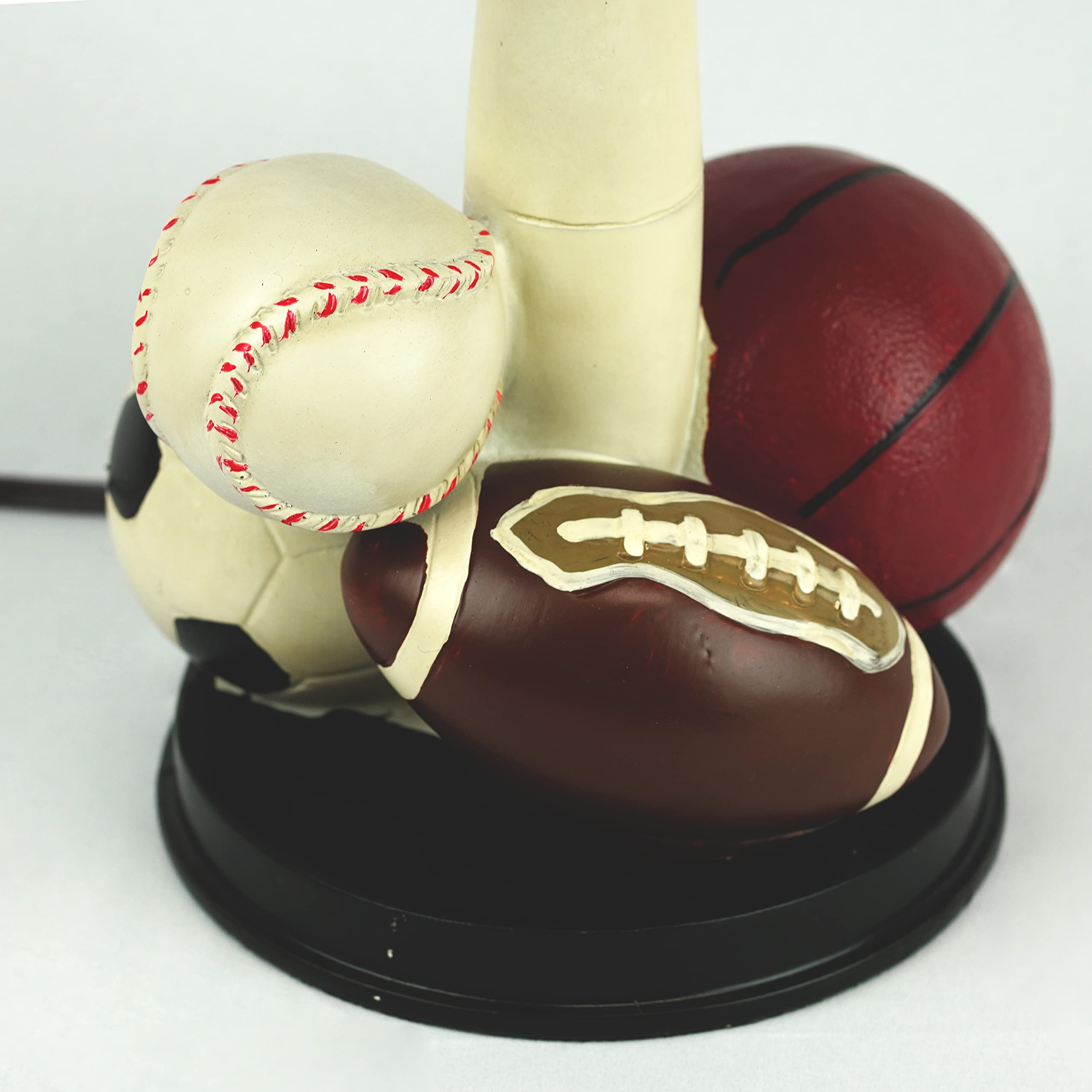 Melloway Sports Theme Table Lamp With Navy Shade, Multi-Sport Base Design, 22.5 Inches Height