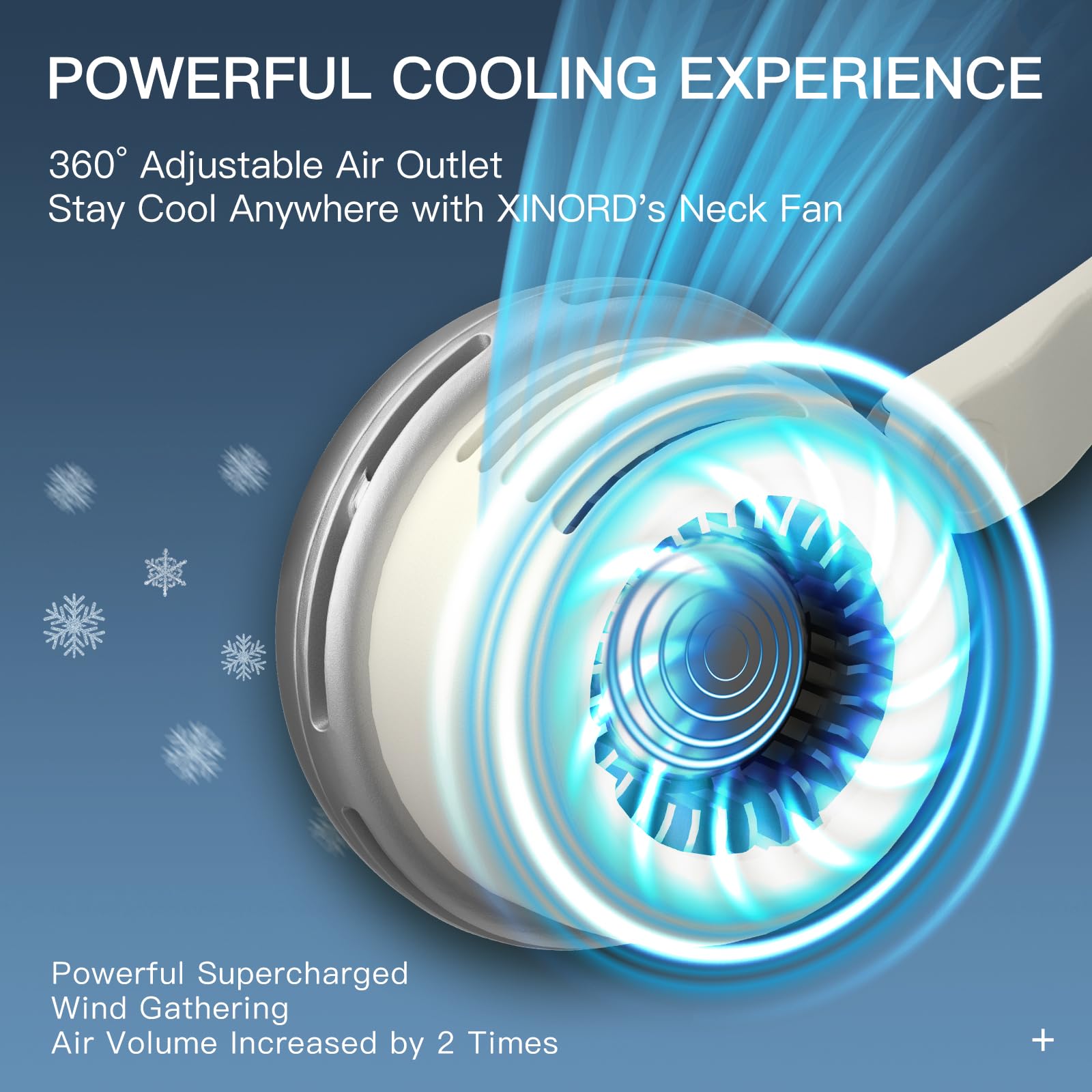 Portable Neck Fan,Hands Free Bladeless Fan,Usb Rechargeable Wearable Cooling Personal Fan, 360° Cool