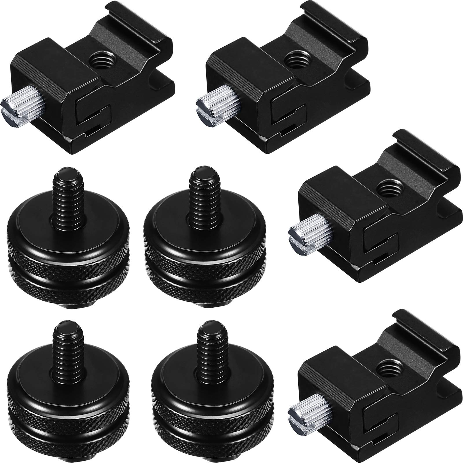 Weewooday 8 Pieces 1/4 Inch Cold Shoe Mount Adapter And Hot Shoe Flash Stand Adapter Kit For Dslr Camera Rig, Camera Flash Shoe Mounts For Tripod