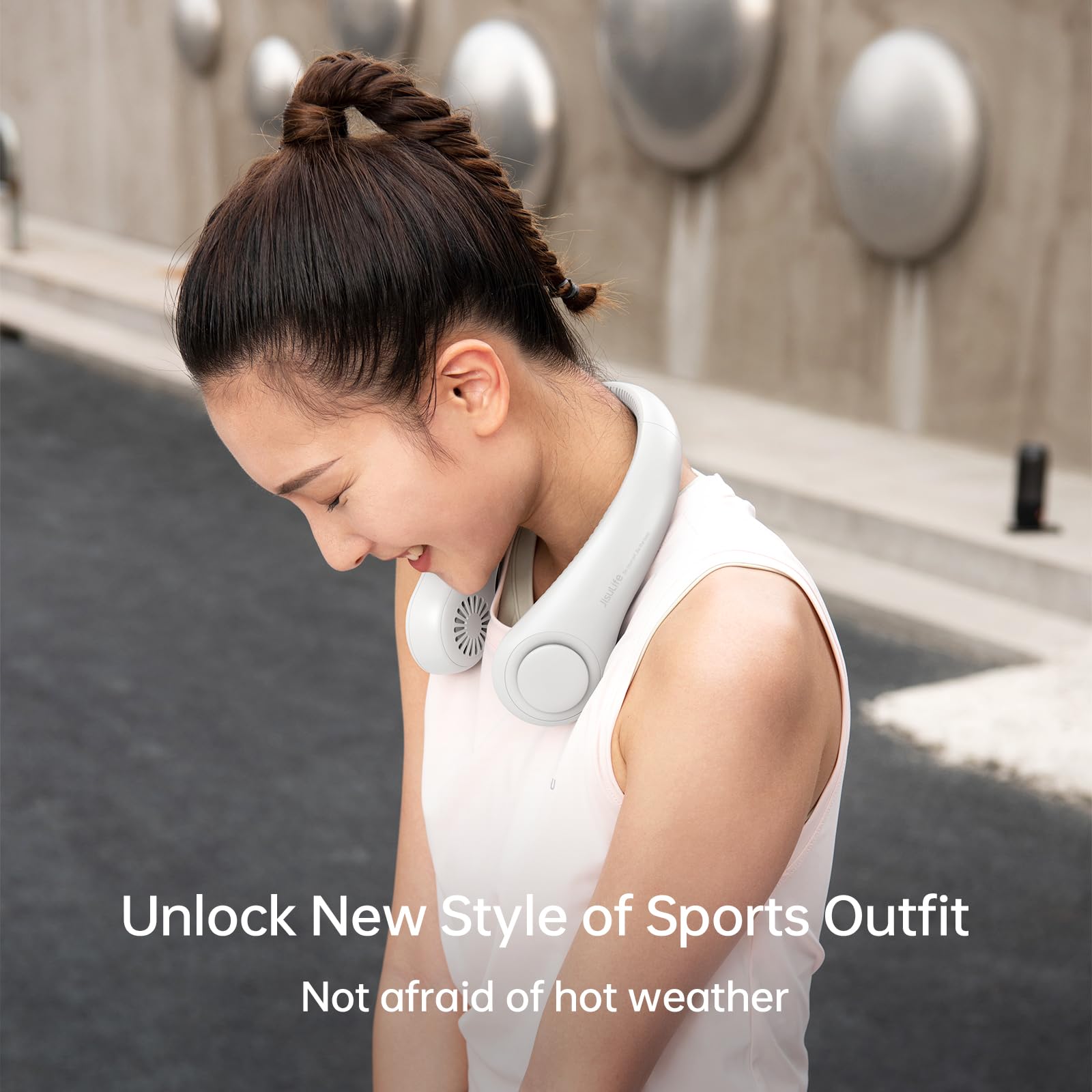 Jisulife Neck Fan Portable, Personal Wearable Fan With Battery Rechargeable