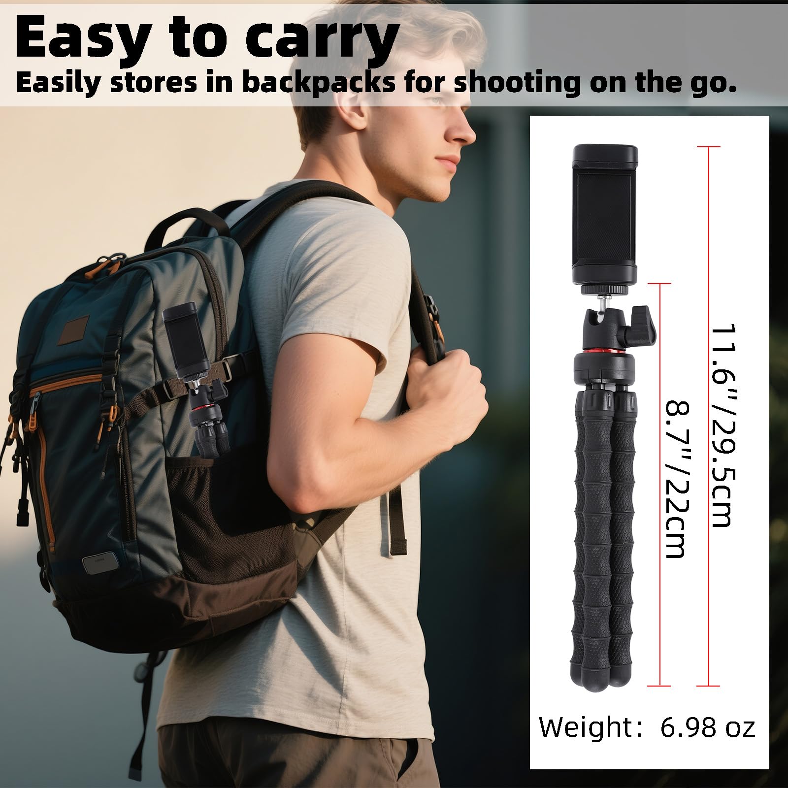 Fpn Mini Cell Phone Tripod, 3 In 1 Flexible Phone Tripod With Wireless Remote For Video Recording Vlogging Selfie, Portable Small Tripod Stand Compatible With Iphone, Samsung, 4.7''-7'' Phones