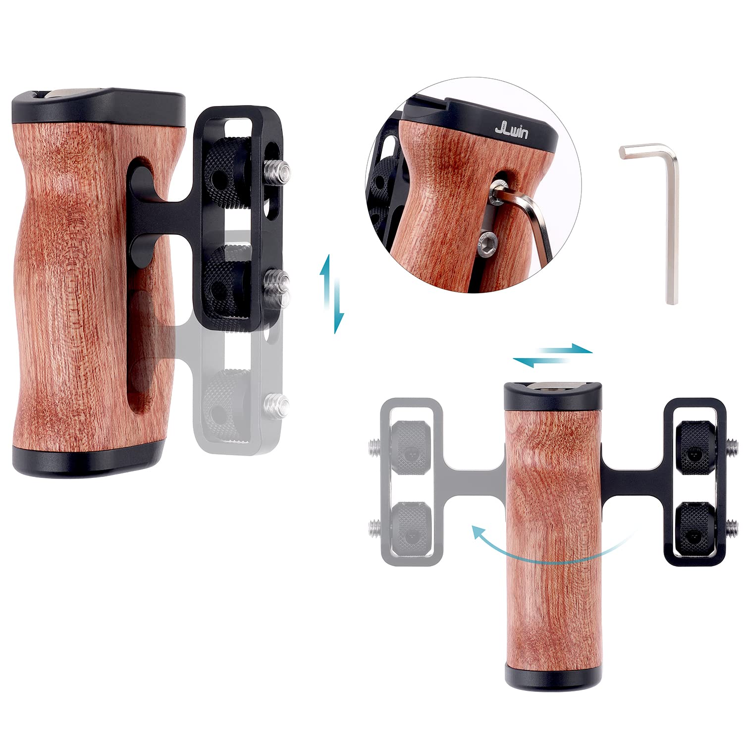 Foeasy Foto4Easy R8 Cage For Canon R8 Camera With Quick Release Plate For Arca-Swiss,Includes Dual Universal Side Wooden Handle