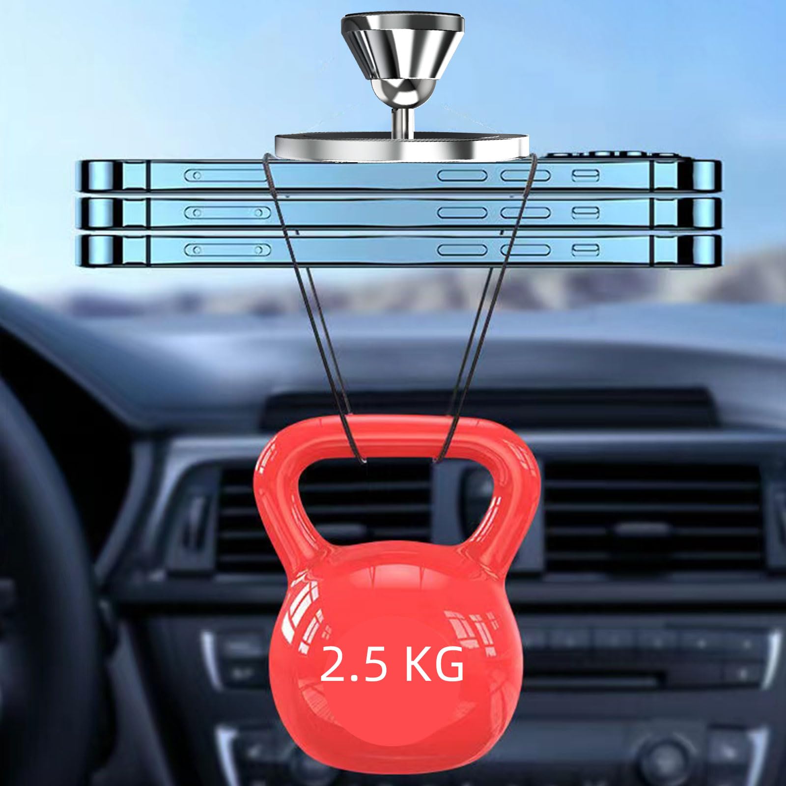 Forubar Magnetic Phone Holder For Car, [ 2 Groups Super Strong Magnet ] [ 360° Rotation ] Universal Dashboard Car Mount Holder Compatible With All Smartphones (Black)