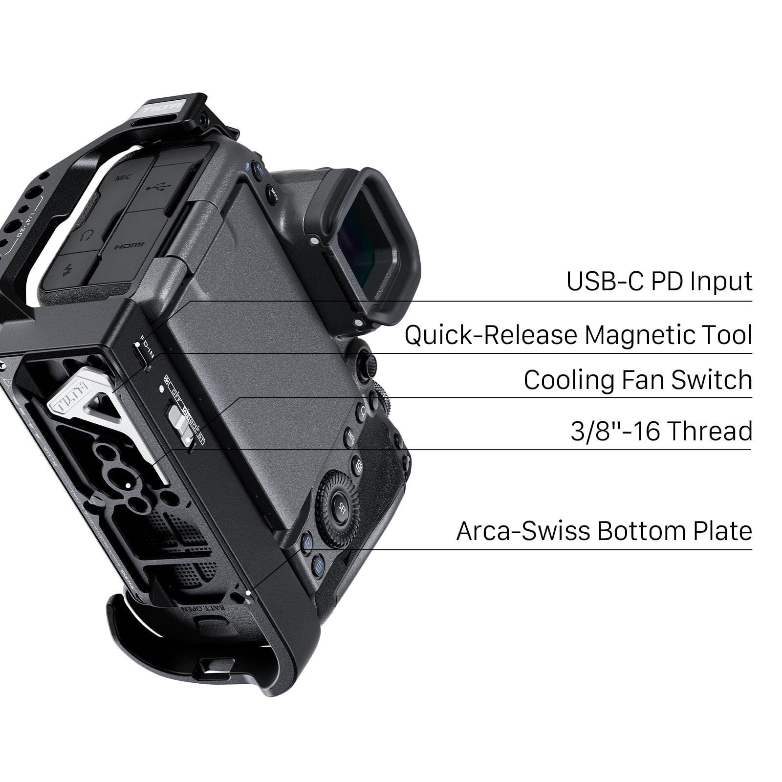 Tilta Camera Cage Base Kit With Cooling System Compatible With Canon R5 Mark Ii - Black