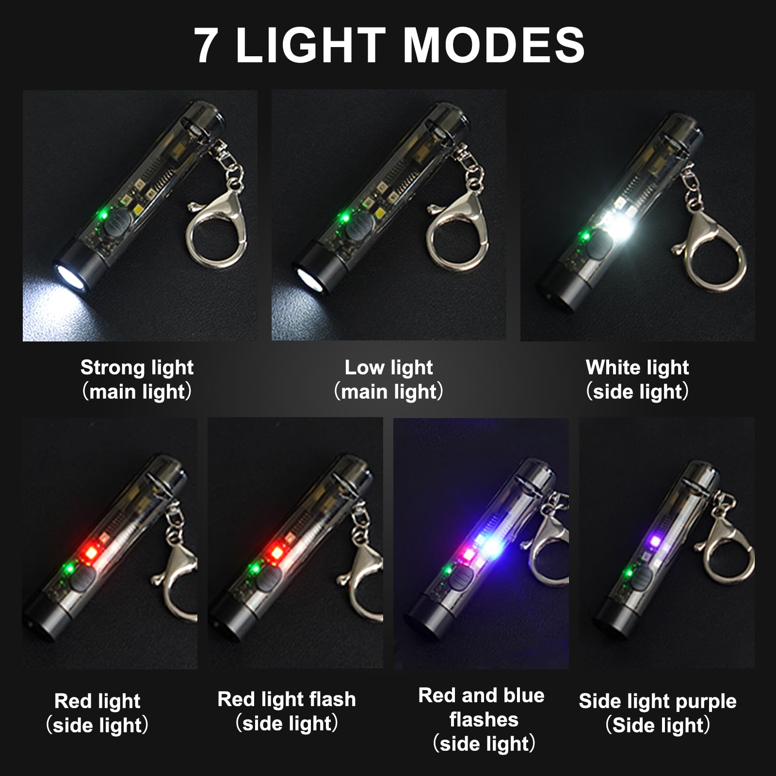 Siuyiu Keychain Flashlight, 80 High Lumen Mini Flashlights Keychain Pocket Flashlight, Usb-C Rechargeable Keychain Light, Ipx8 Waterproof Flashlight Keychain, Keychain Flashlights For Camping, Everyday Use