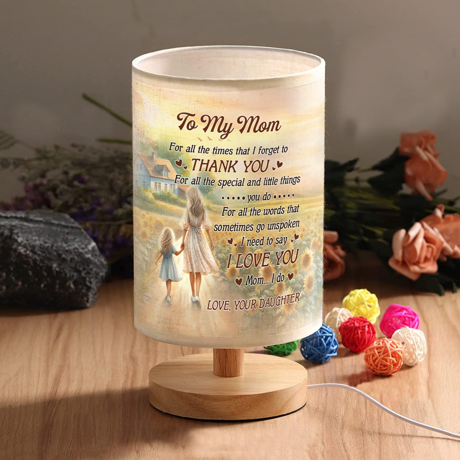 Myfihu Mom Table Lamp Mother'S Day For Mom From Daughter, Mother Daughter Lamp Tnt11