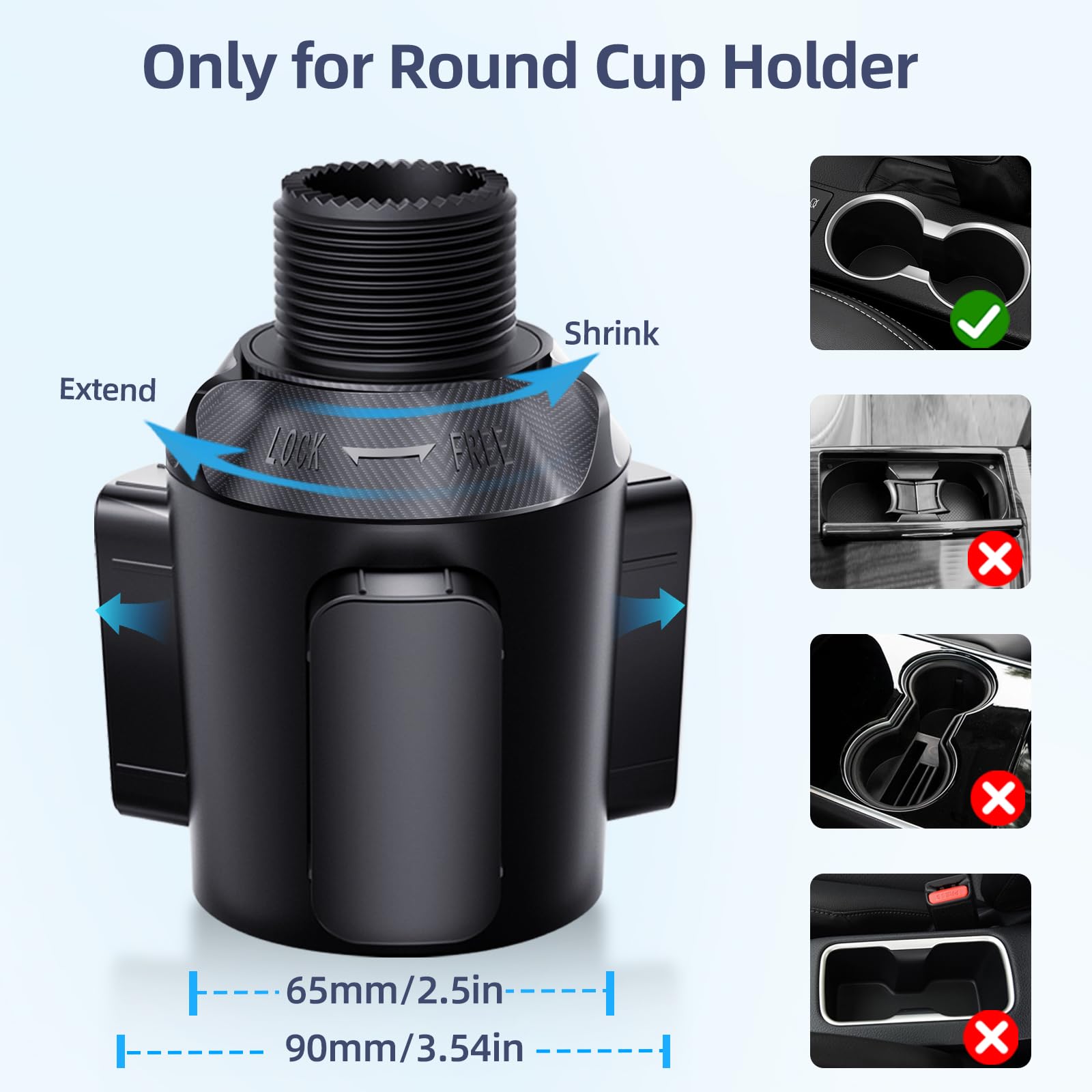 Volport For Magsafe Cup Phone Holder: Magnetic Cupholder Car Mount For Tesla Truck Vehicle Suv - 360° Adjustable Long Neck Mag Safe Cell Phone Cradle With Expandable Base For Iphone Samsung Google