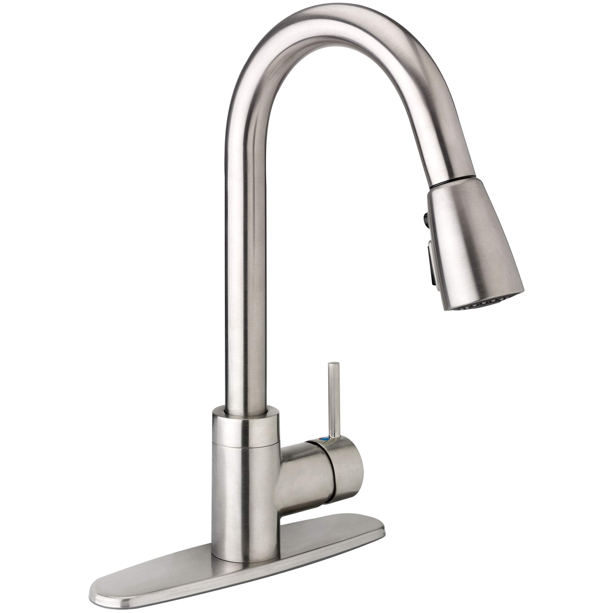 Keeney Urb78Cbn Single Handle Pull Down Kitchen Faucet With Dual Spray Pattern And Pause Button, Brushed Nickel