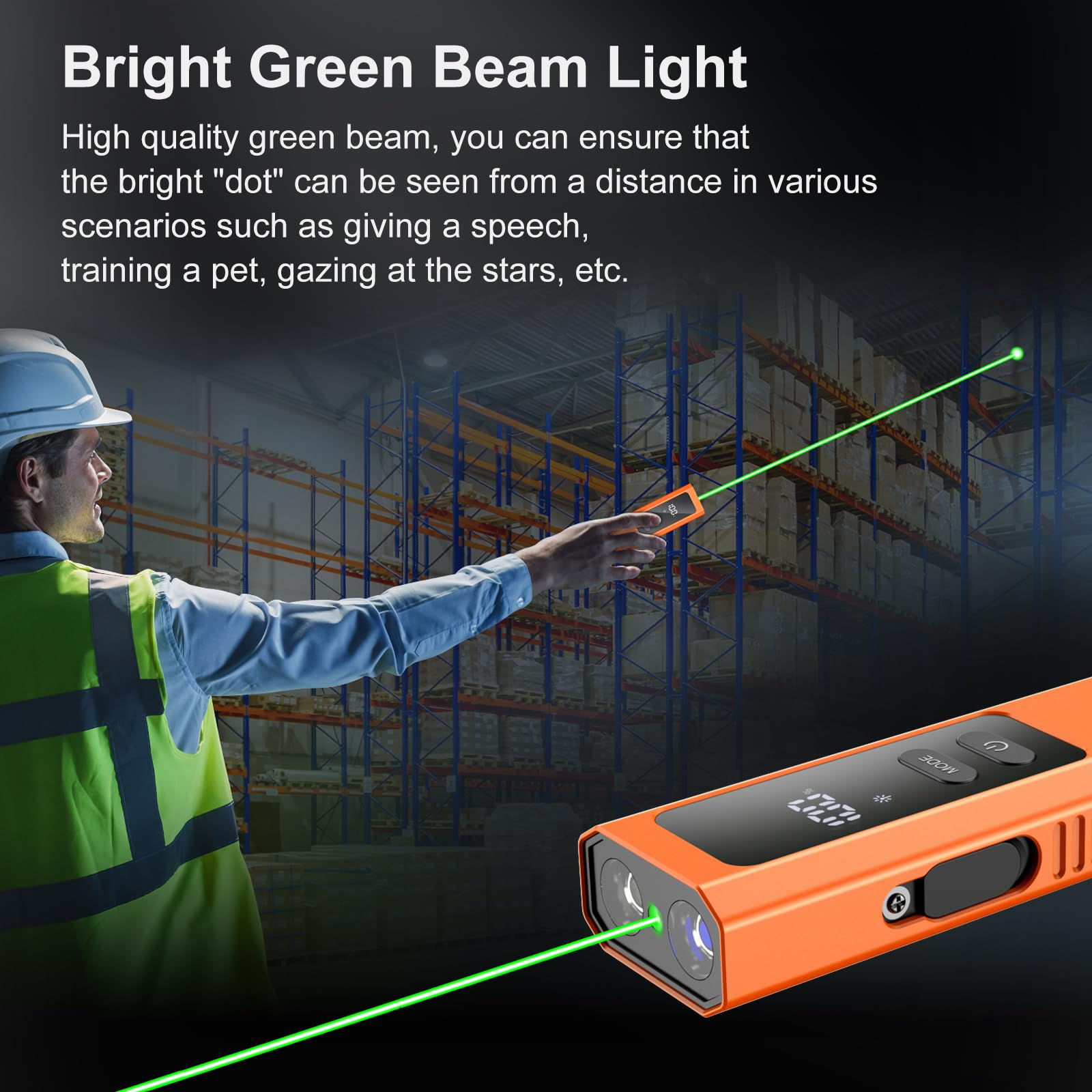 Weteamnoi Pro Edc Flashlight Flat With Green Beam, Uv Light And White Light Led Combo, Ipx4, Portable Pocket Flash Lights With Magnet For Outdoors Camping And Travel (Orange)