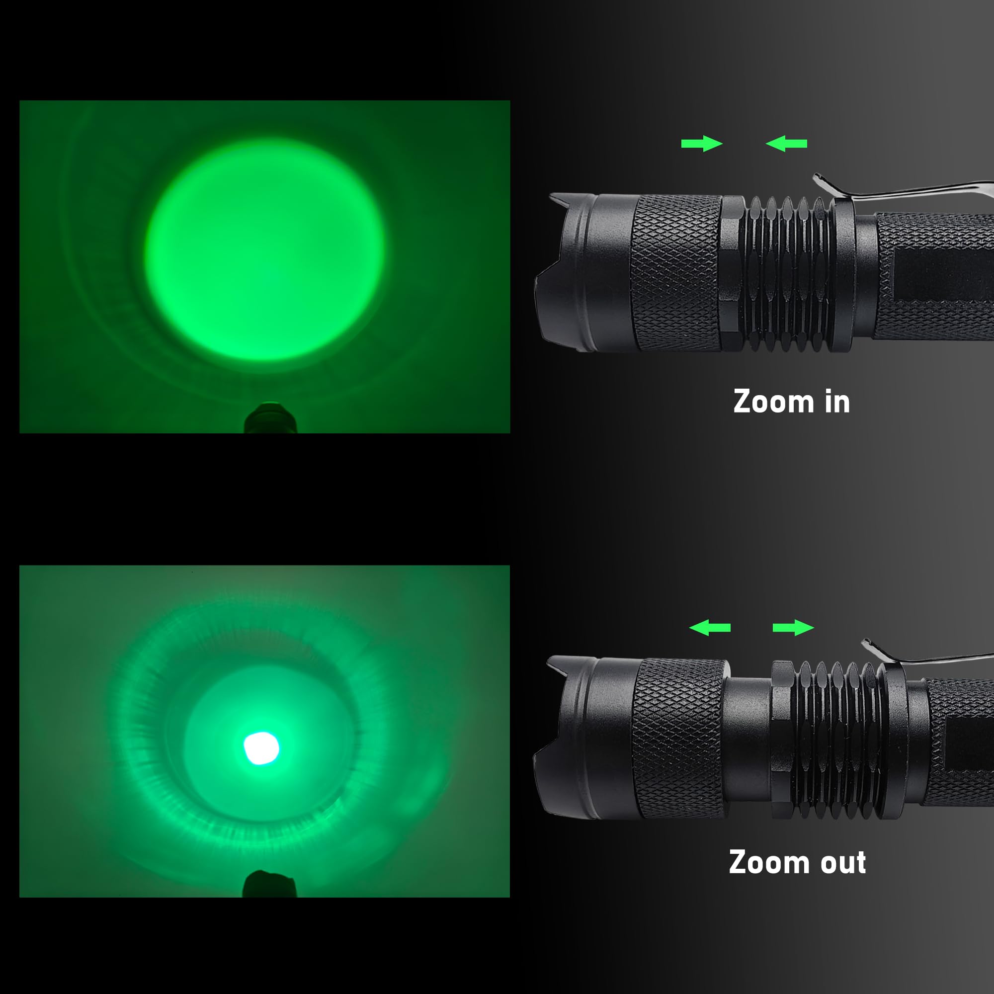Xinfeibei Green Led Flashlight, Single Mode Mini Green Flashlight, Hunting Light 1 Mode Green Flashlight For Night Watch Outdoor Adventures (1)