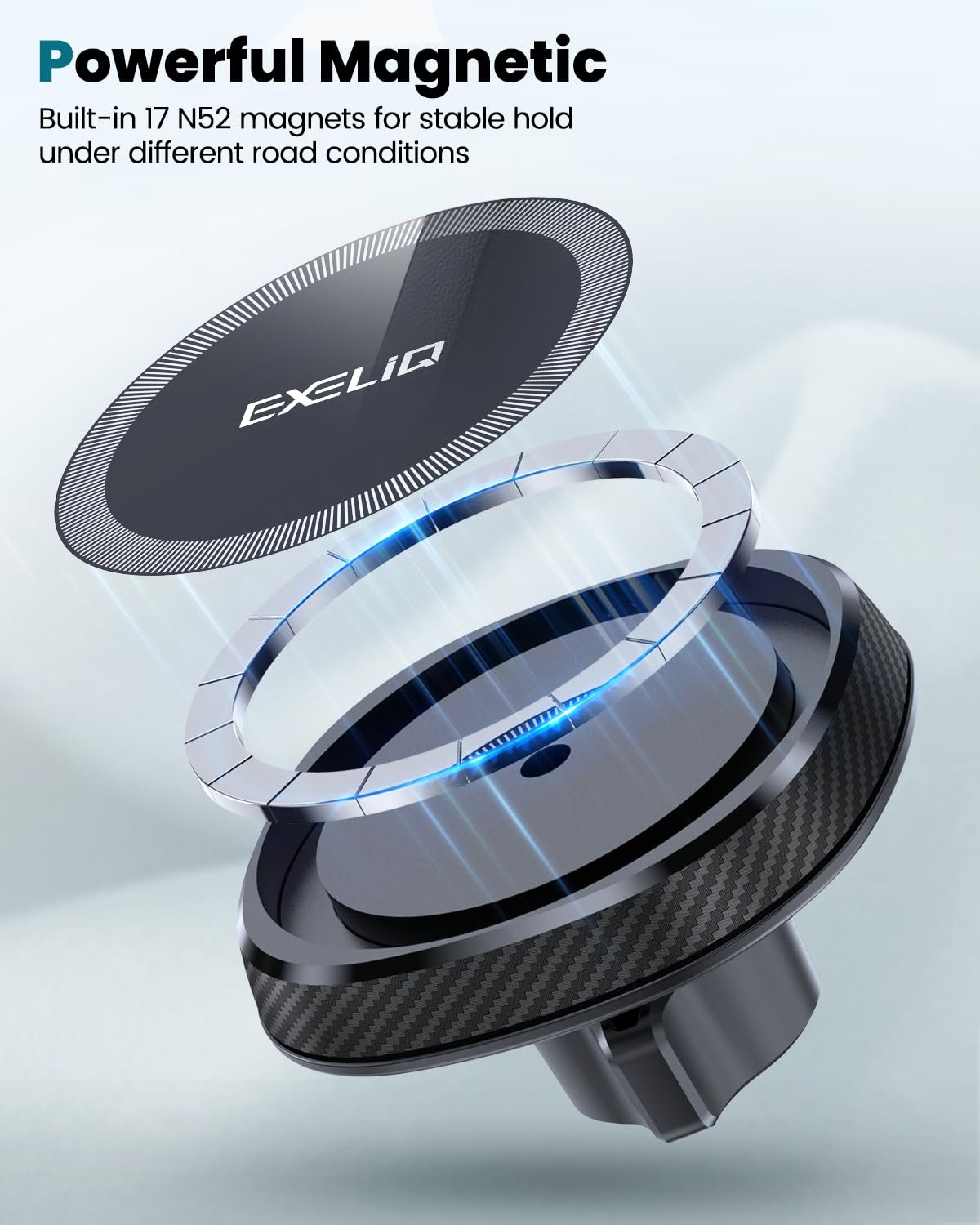 Exeliq Phone Holder For Tesla Model Y/3, Phone Mount For Tesla Air Vent [Stable Triple Hook], Touchscreen Car Phone Holder With Strong Magnet, Magsafe Car Mount For Iphone 16/15/14/13/12, All Phones