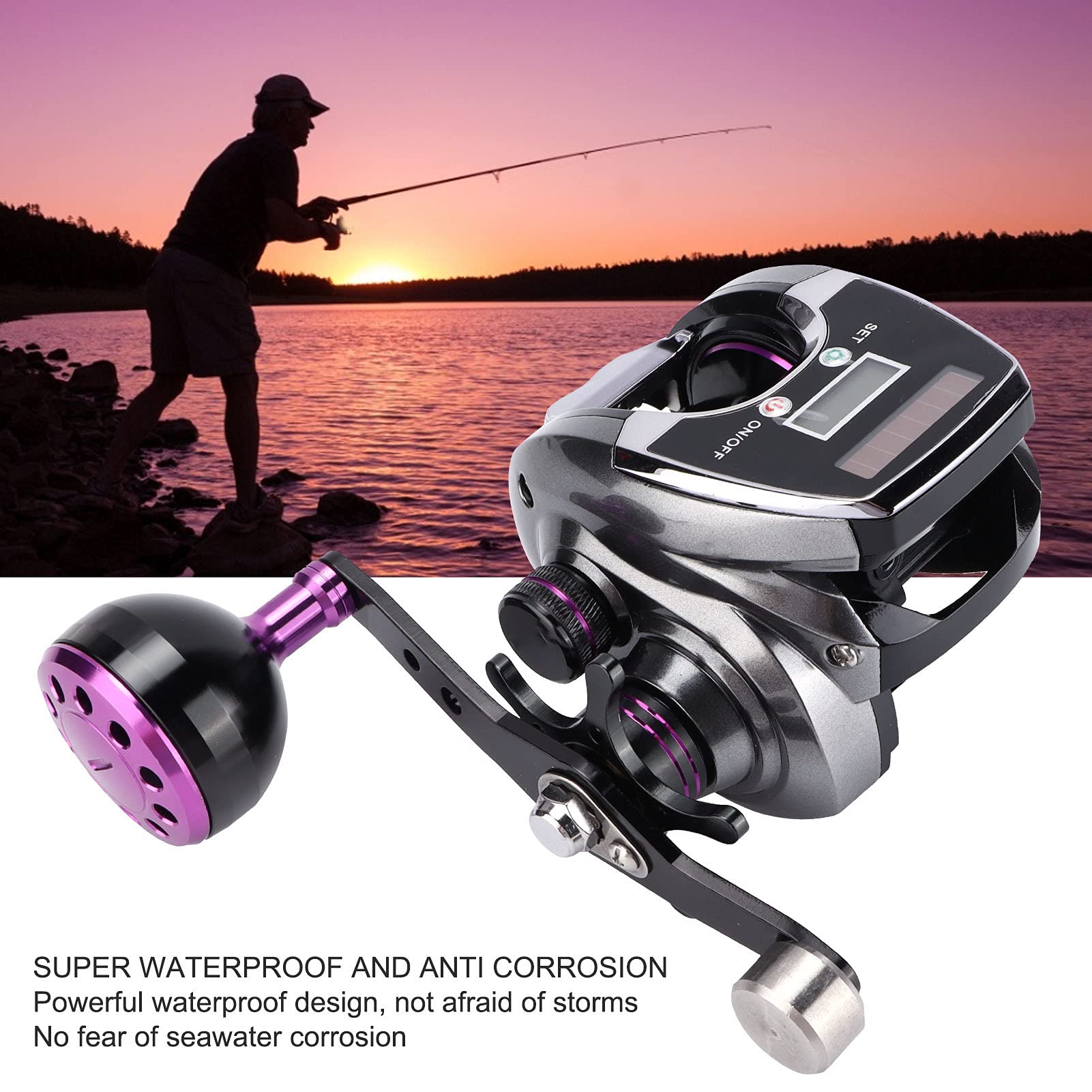 Flexman Baitcasting Fishing Reel, 8.0:1 Speed Ratio Water Proof Digital Display Baitcasting Reel With Backlight, 9 Gears Magnetic Brake Fishing Reel Counter For Musky Bass